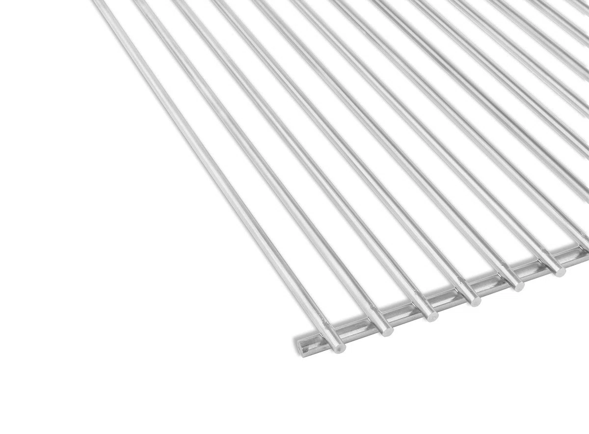 DEOS Griglia in Acciaio Inox Europeo AISI 304 - Griglia Barbecue 55x33cm - Accorciabile per Barbecue e Forno - Griglia Girevole Ideale per Camino Legna e Barbecue Balcone - Diametro 7+5mm