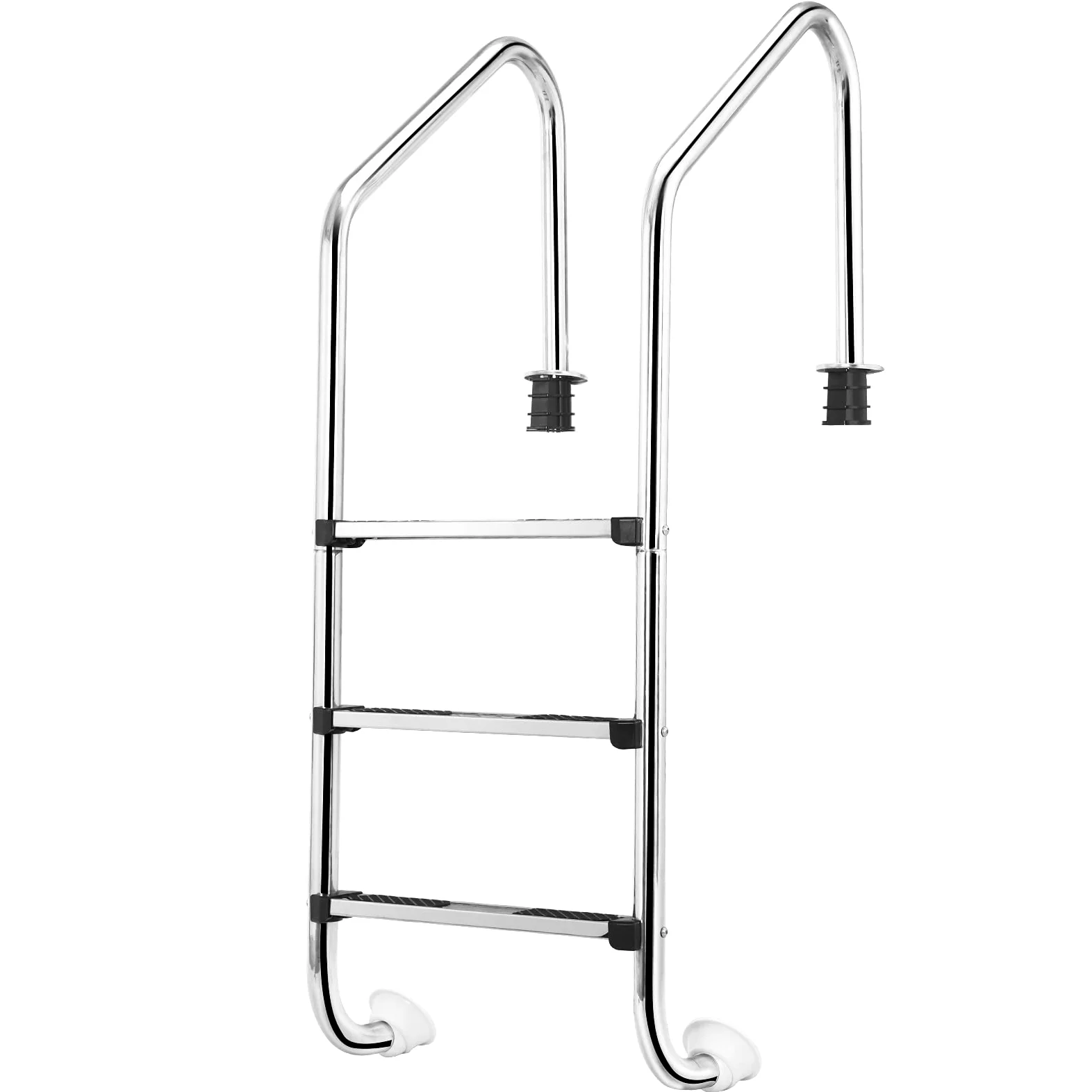 COSTWAY Scaletta per Piscina in Acciaio Inox, Scaletta Piscina con 3 gradini Antiscivolo, con Corrimano Comodo, Capacità di Carico: 150 kg