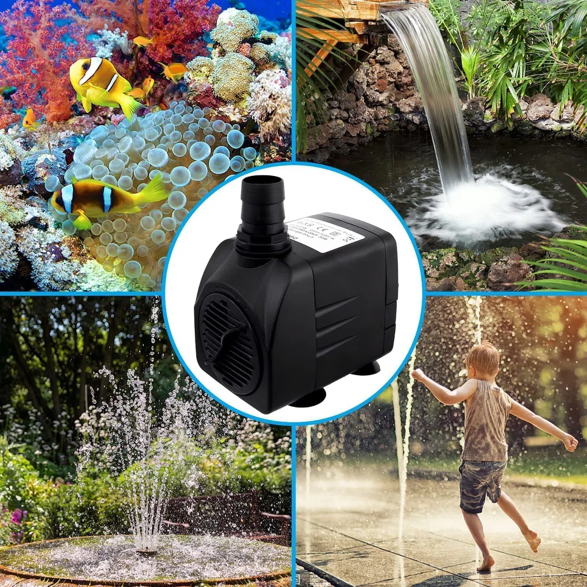 Pompa dell'acqua a immersione, 30 W, 2000 l/h, ultra silenziosa, per laghetto, fontana, acquario, giardino, fontana per esterni, per fontane, sistemi idroponici