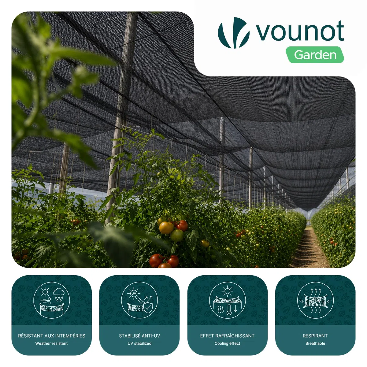 VOUNOT® Rete Ombreggiante per Serra 90 g/m² in HDPE, Rete Parasole Giardino e Orto, Piante Telo Ombreggiante Resistente ai Raggi UV per Tunnel e Pollaio, Facile da Installare, 1,8x20 m, Antracite