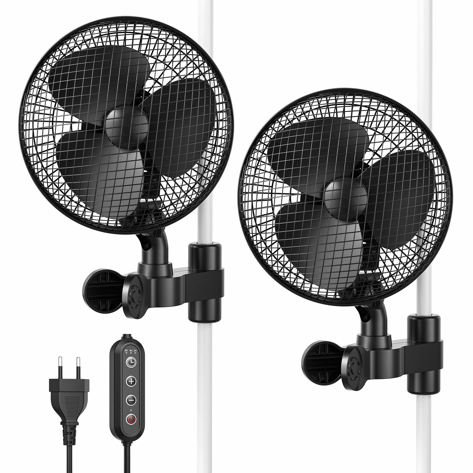 Ventilatore a morsetto per coltivazioni, 20W oscillante, 2 velocità, doppia oscillazione 90°/120°, portata 315 CFM, funzione memoria, silenzioso per tende, scatole e serre di coltura