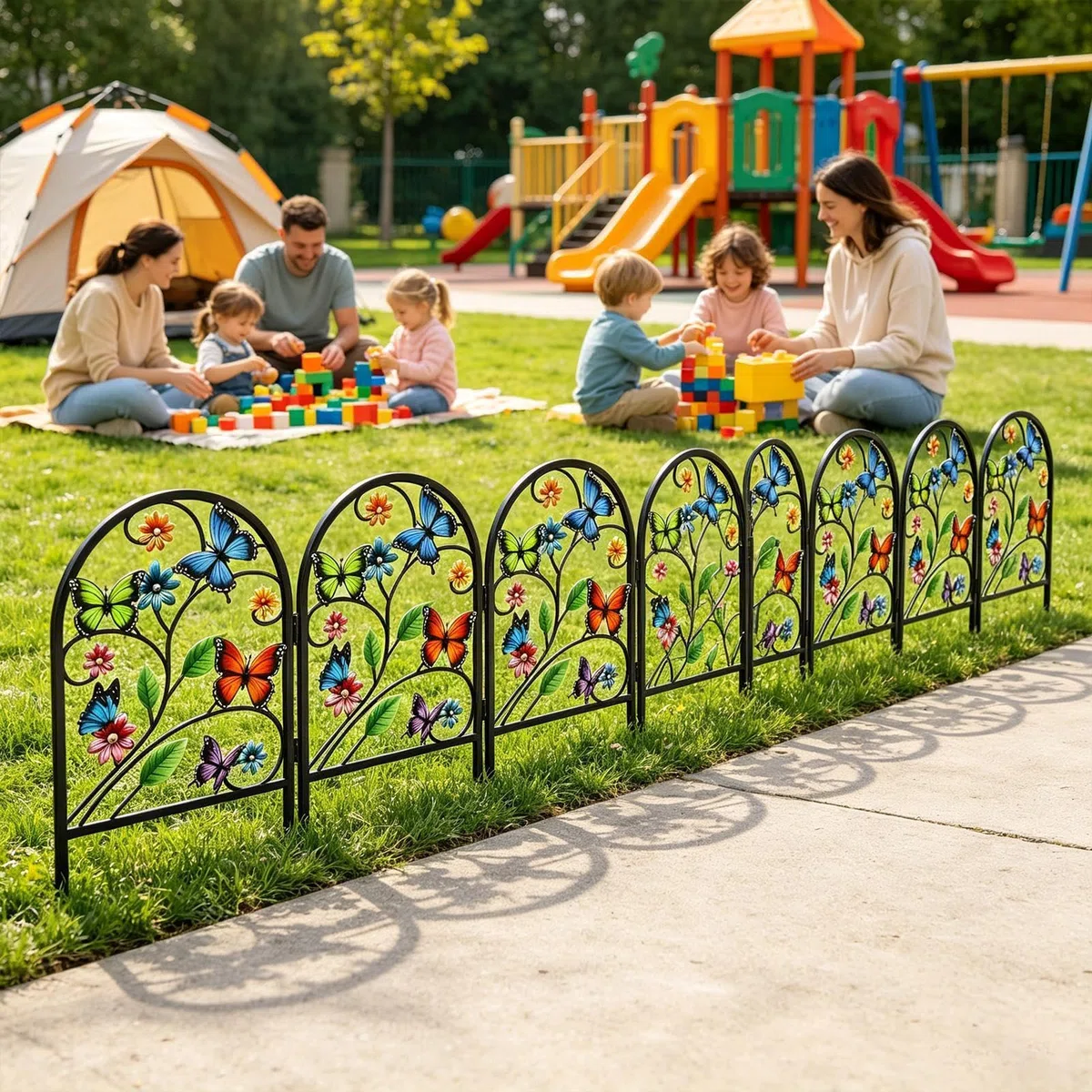 Pannelli di recinzione da giardino Recinzione Animale In Metallo Ad Per | 6 Pezzi Recinzione Bordatura Per Cortile E Aiuola Per giardino cortile