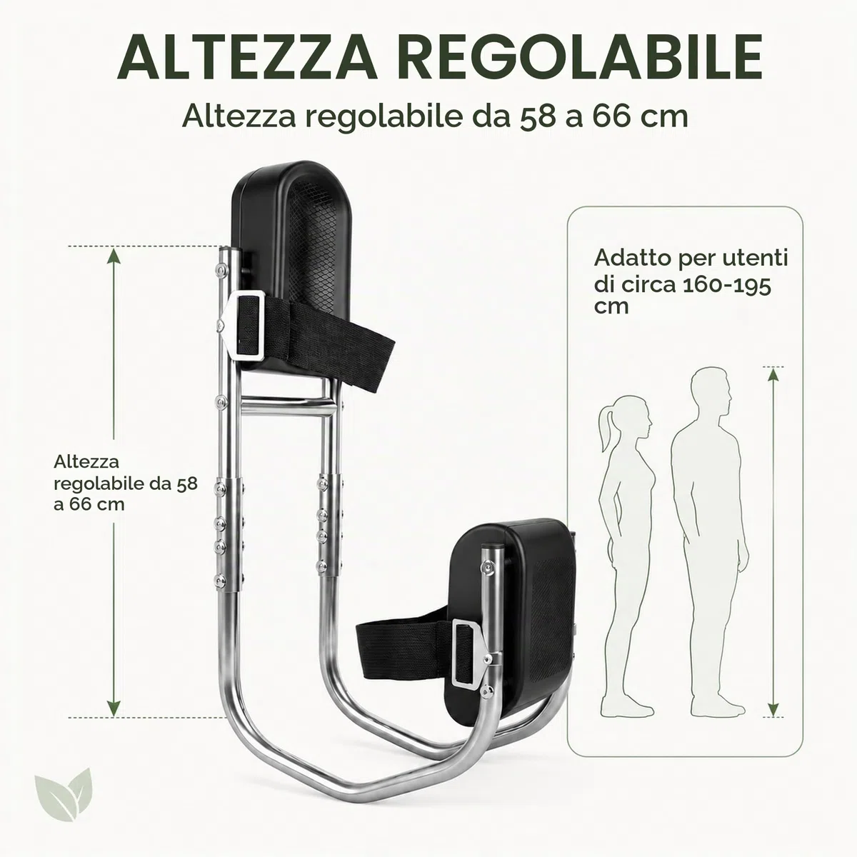 Ginocchiera per giardinaggio, sedia in ginocchio con funzione di seduta, sgabello da giardino, regolabile, portatile, comfort per ginocchia da 160-195 cm di altezza, protezione per ginocchia