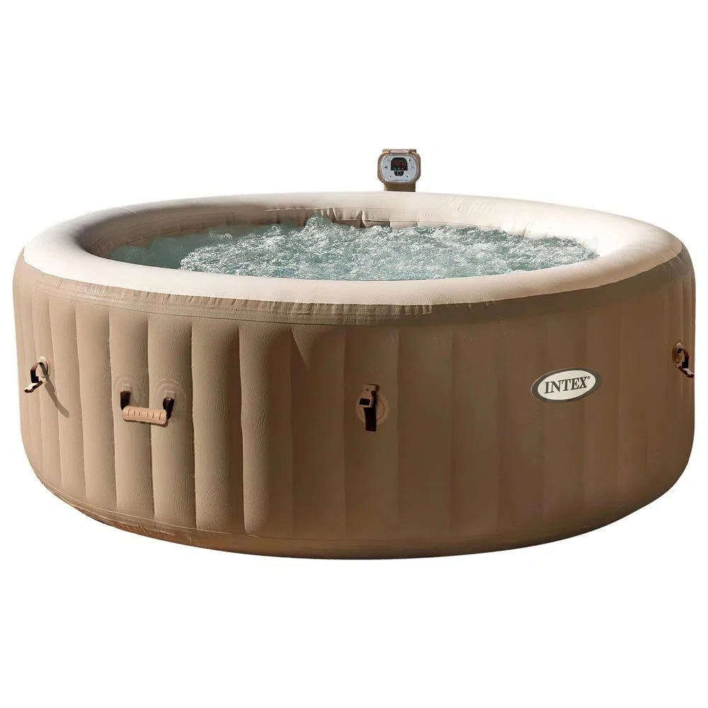 Intex 28404 - Pure Spa Bubble Therapy con Pompa, 795 litri, Riscaldatore e Sistema Purificazione Acqua, 196x71 cm, 4 Posti, Beige 2018