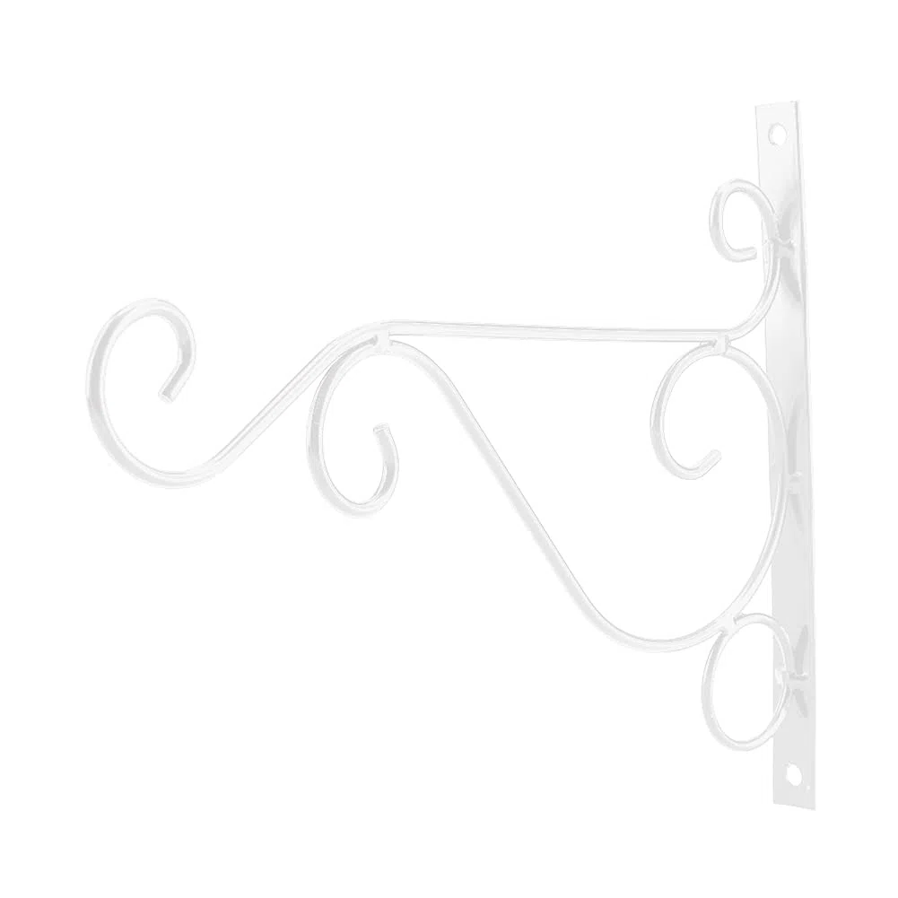 Staffa per Piante da Parete in Acciaio Pesante 25x21 cm con Gancio Anticaduta per Fiori e Ornamenti Appendibili per Giardino, Casa, Esterni