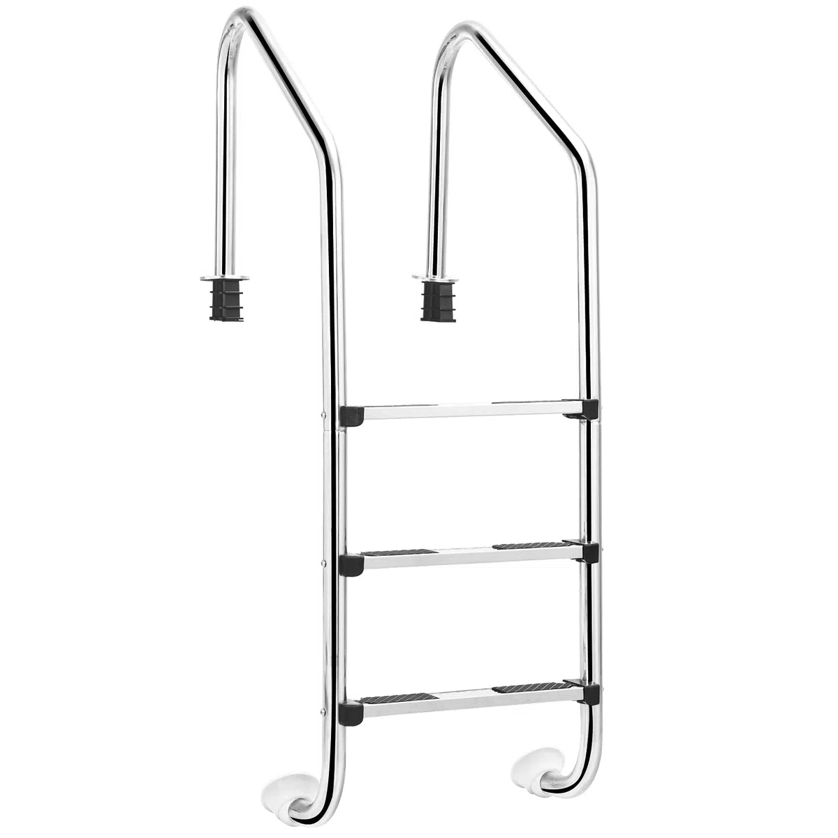 LIFEZEAL Scala per piscina a 3 gradini in acciaio inox, scala da piscina a forma di U con gradini antiscivolo e comode mani correnti, ideale per piscina, spa, parco