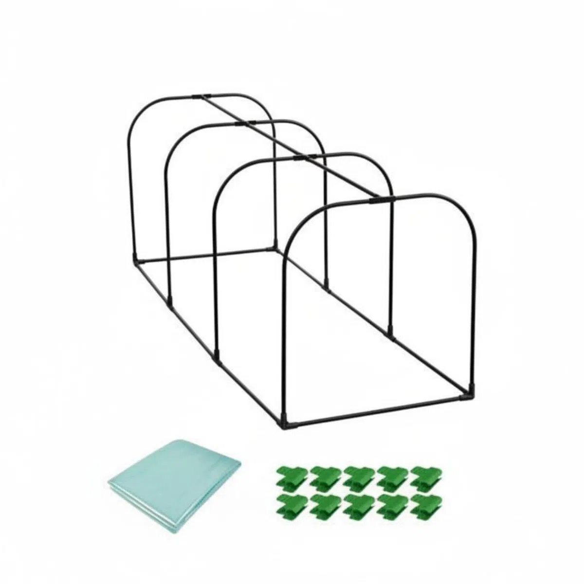 kowaku Copertura Serre Tunnel per Piante Antigelo Materiale PE Telaio in Acciaio PP Accessori Inclusi Adatta a Balcone Orto Giardino Terrazza Esterno , 150-60-55cm