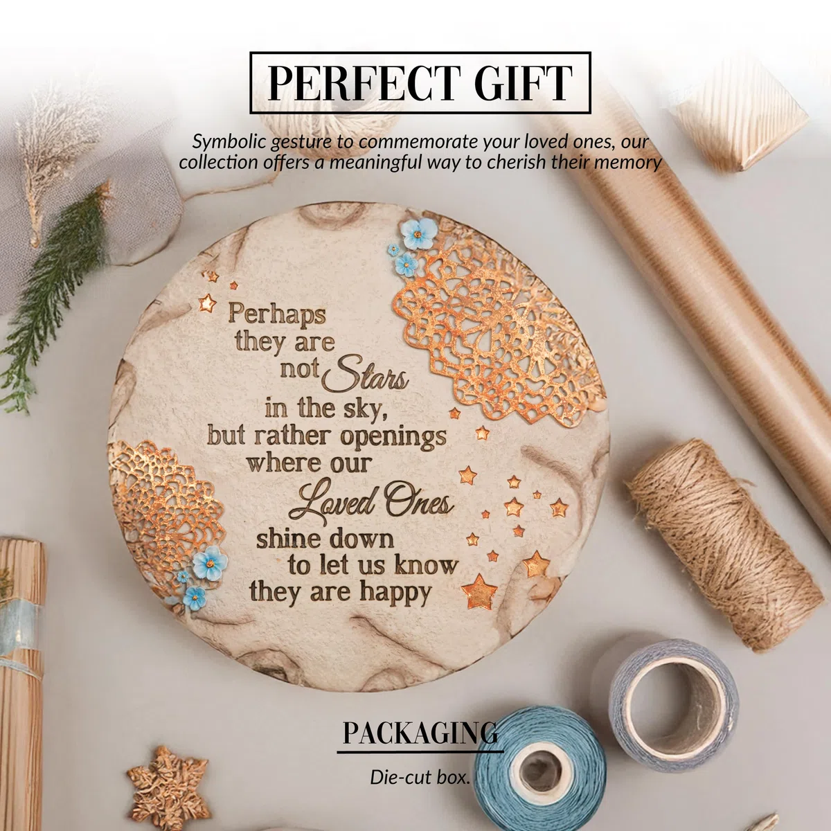 Pavilion Gift Company 19058 Light Your Way - Pietra commemorativa da giardino, 25,4 cm, motivo: stelle nel cielo, versione originale