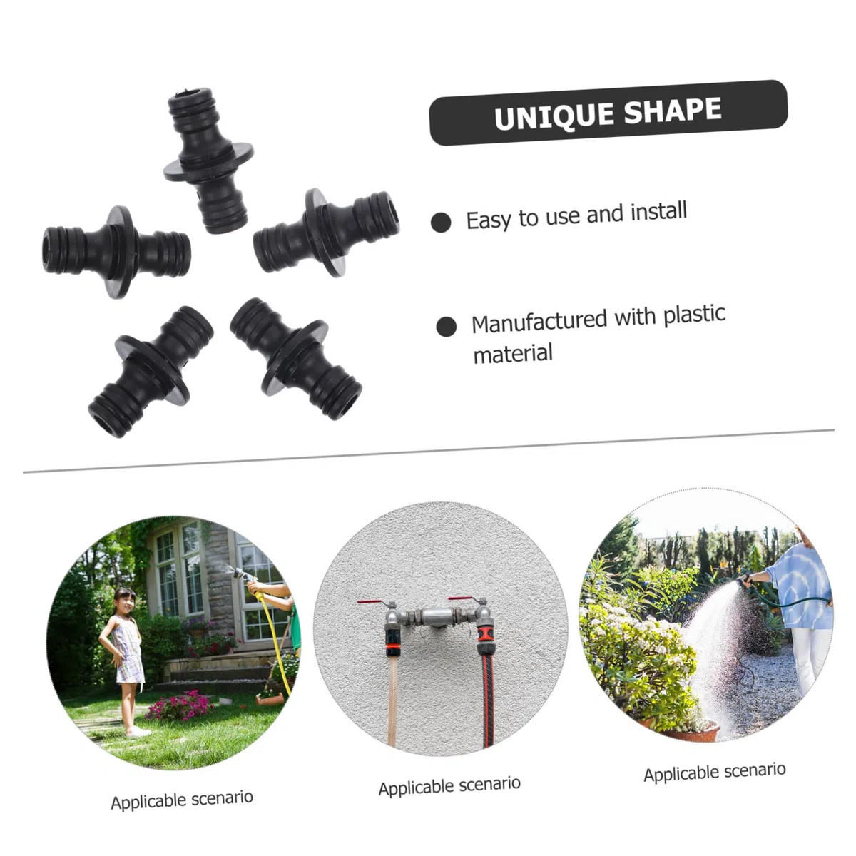UPKOCH 4 Set Raccordi Per Tubi A Connessione Rapida Adattatore Per Tubo Di Connessione Rapida Irrigazione Connettori Affidabili Per Connettori in Plastica Black 25 Pezzi*4