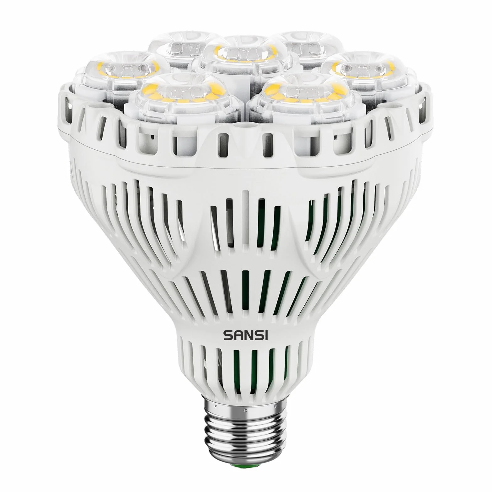 SANSI Lampada LED a Spettro Completo per Piante da Interno, 40W E27 Lampadina da Coltivazione con Elevato PPF 63 μmol/s, 4000K Lampada per la Crescita per Fioritura e Fruttificazione, Ø11,6 * 13,8 cm
