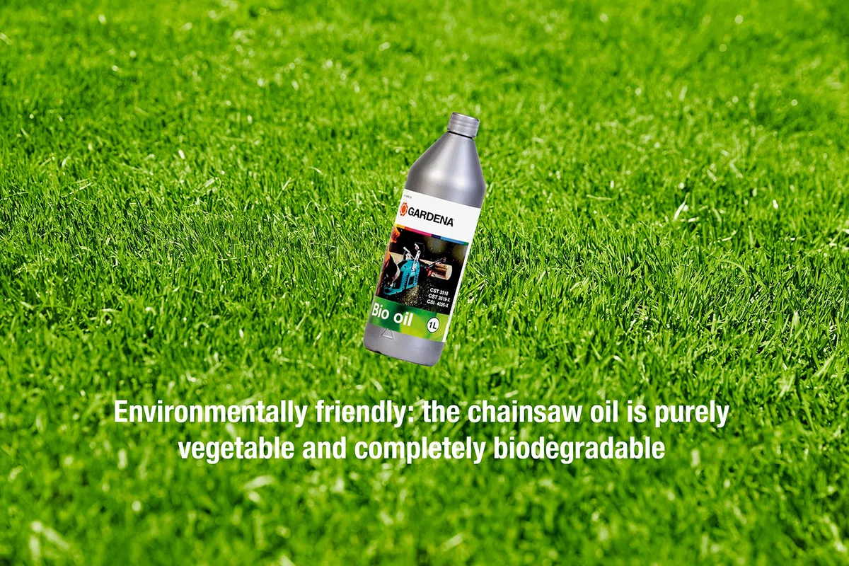 Gardena Olio per catene bio, 1l: Olio per motosega per la lubrificazione della motosega (6006-20)