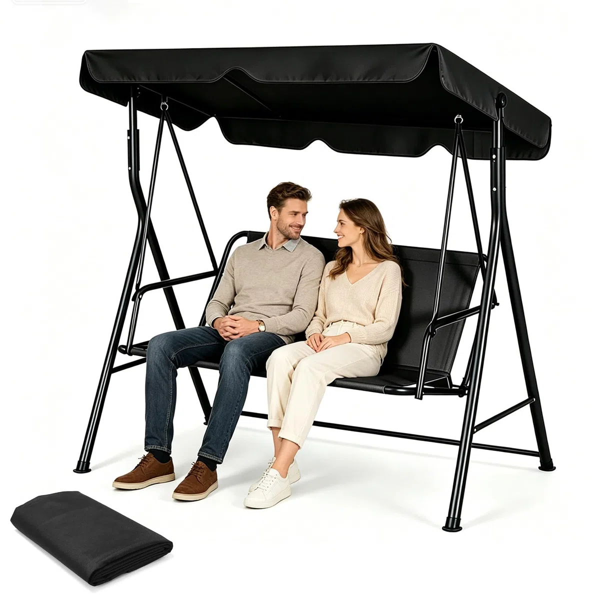 Fodera di ricambio per seduta di dondolo Hollywood, coprisedile per altalena da giardino, tessuto Oxford 900D impermeabile e antistrappo, fodera per dondolo da 2 e 3 posti 115 x 48 x 48 cm