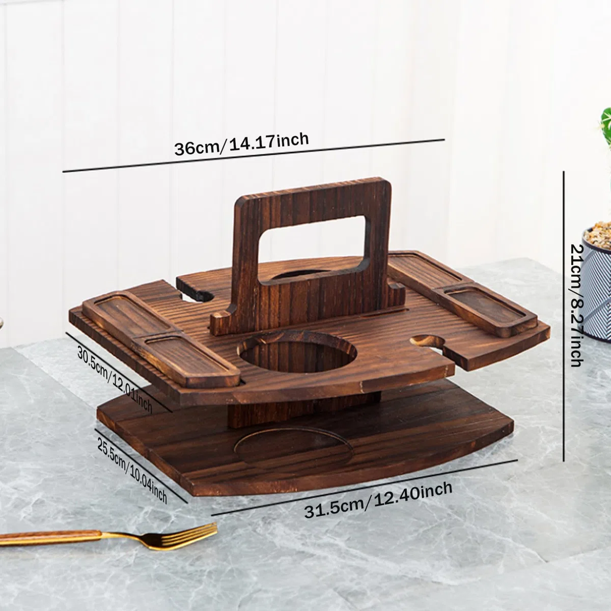 Tavolo da picnic portatile tavolo da picnic in legno tavolo da vino staccabile con 2 porta e snack, tavolo da picnic con manico per festa, picnic, campeggio, stile spiaggia 2, tavolo da picnic