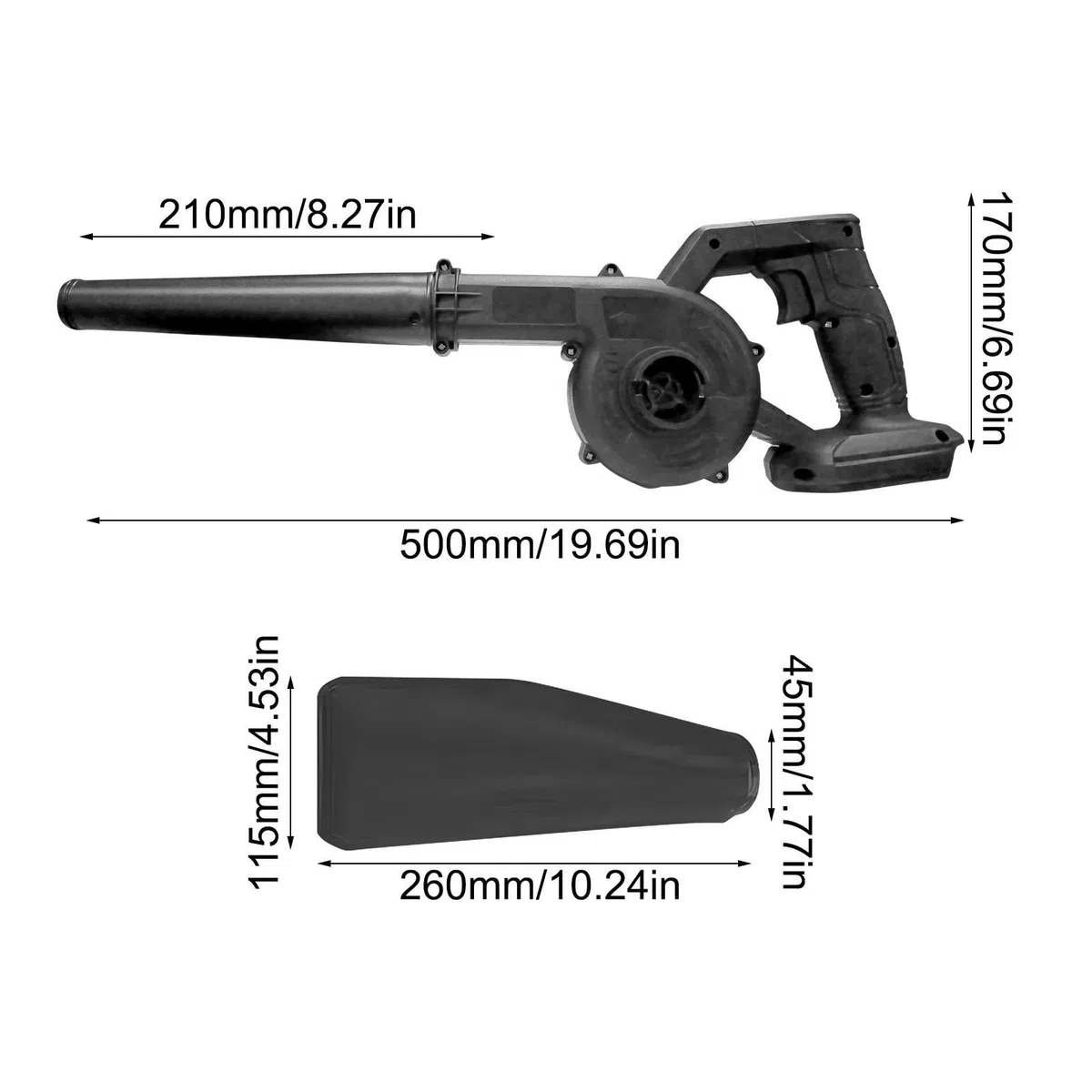 Soffiatore per Foglie Potente Elettrico a 2 Velocità | Aspirapolvere da Giardino Portatile per Manutenzione Pulizia Giardino Prato Cortile Auto Spolveratura