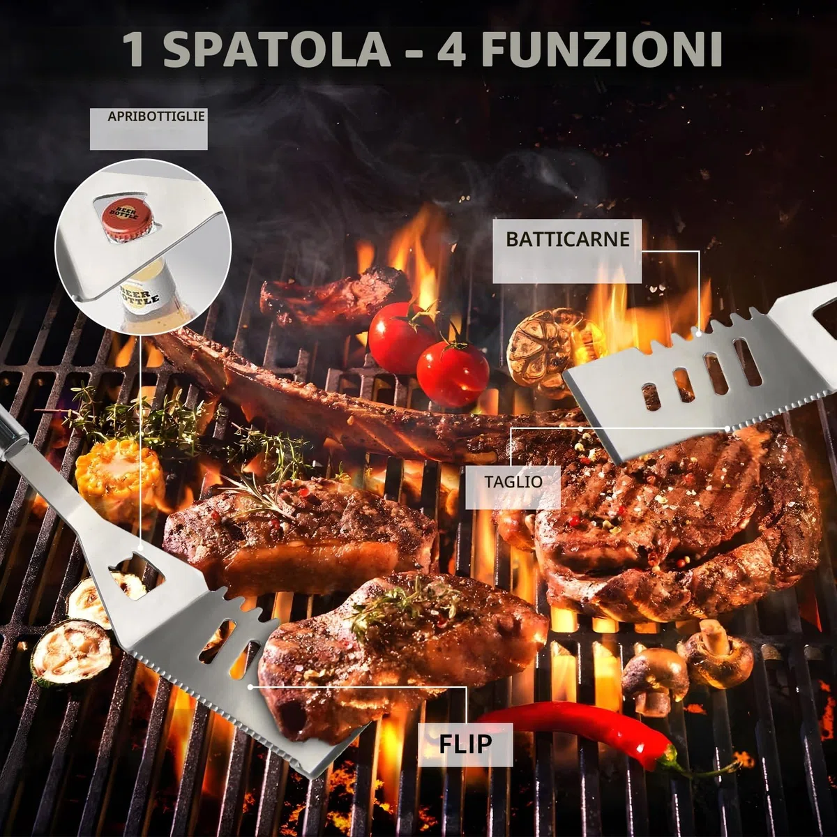 11Pcs Kit BBQ Accessori Barbecue Professionale In Acciaio Inox, Pratico Utensili Barbecue Attrezzi Con Borsa Portatile, Set Barbecue Accessori Regalo Uomo Cortile Campeggio All'aperto Cucina Picnic