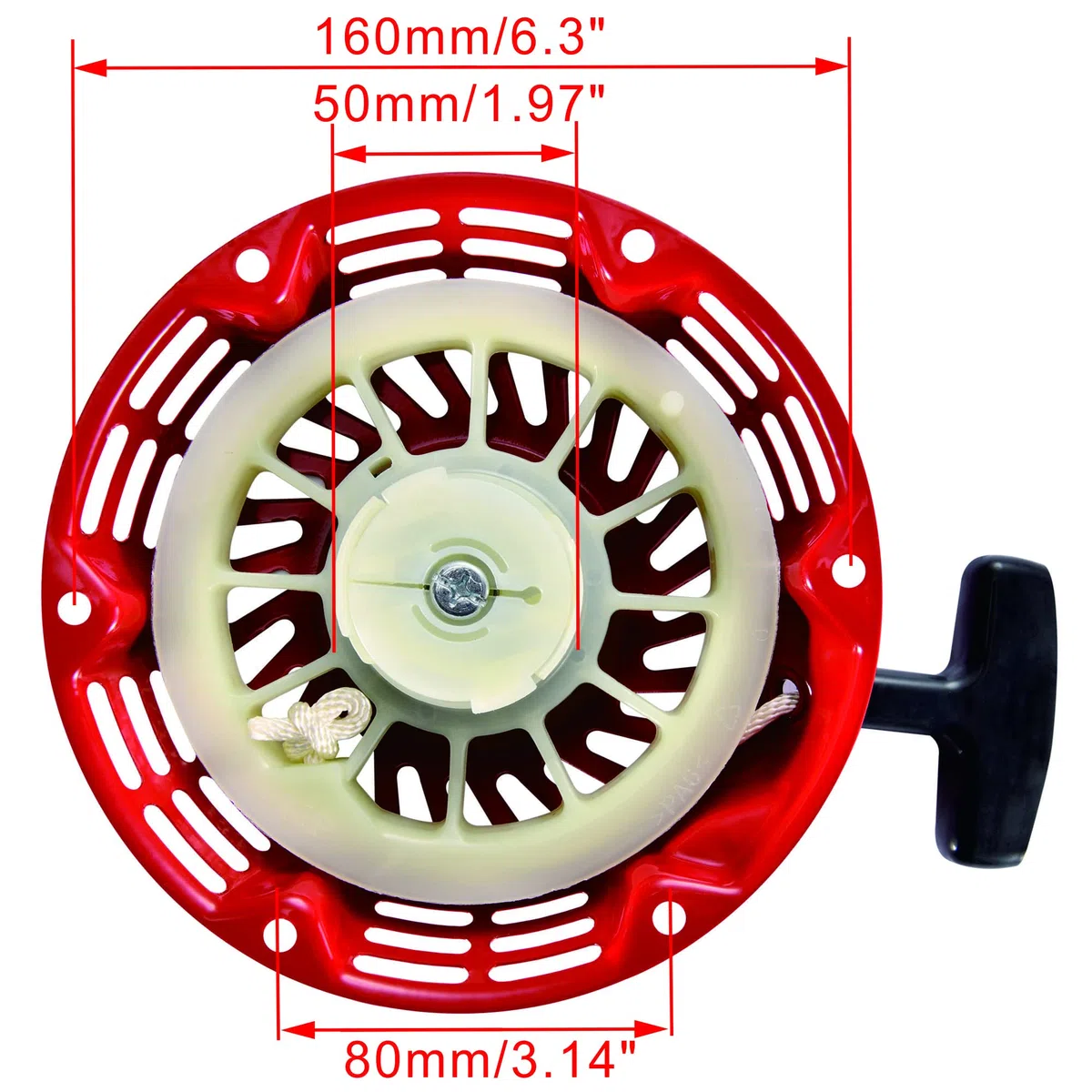 WOOSTAR Avviamento a Strappo Sostituzione per GX160 GX200 168F 5.5HP 6.5HP Generatore Motore Rasaerba Rosso