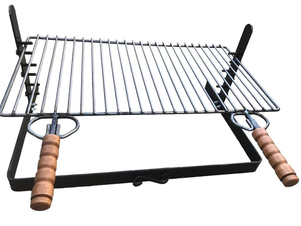 GRIGLIA PER BARBECUE IN FERRO GRATICOLA PESANTE 60x38CM REGOLABILE IN ALTEZZA