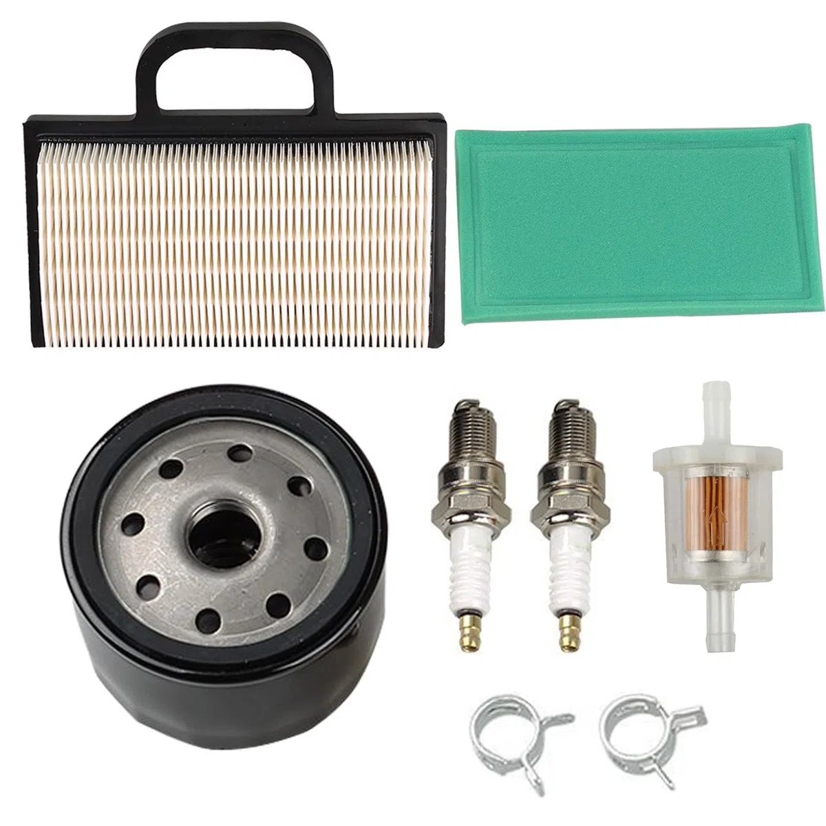 698754 273638 Air Filter 691035 Fuel Filter 696854 Oil Filter Spark Plug Compatibile con Briggs & Stratton Intek Extended Life Series V-Twin 18-26 HP Lawn Mower