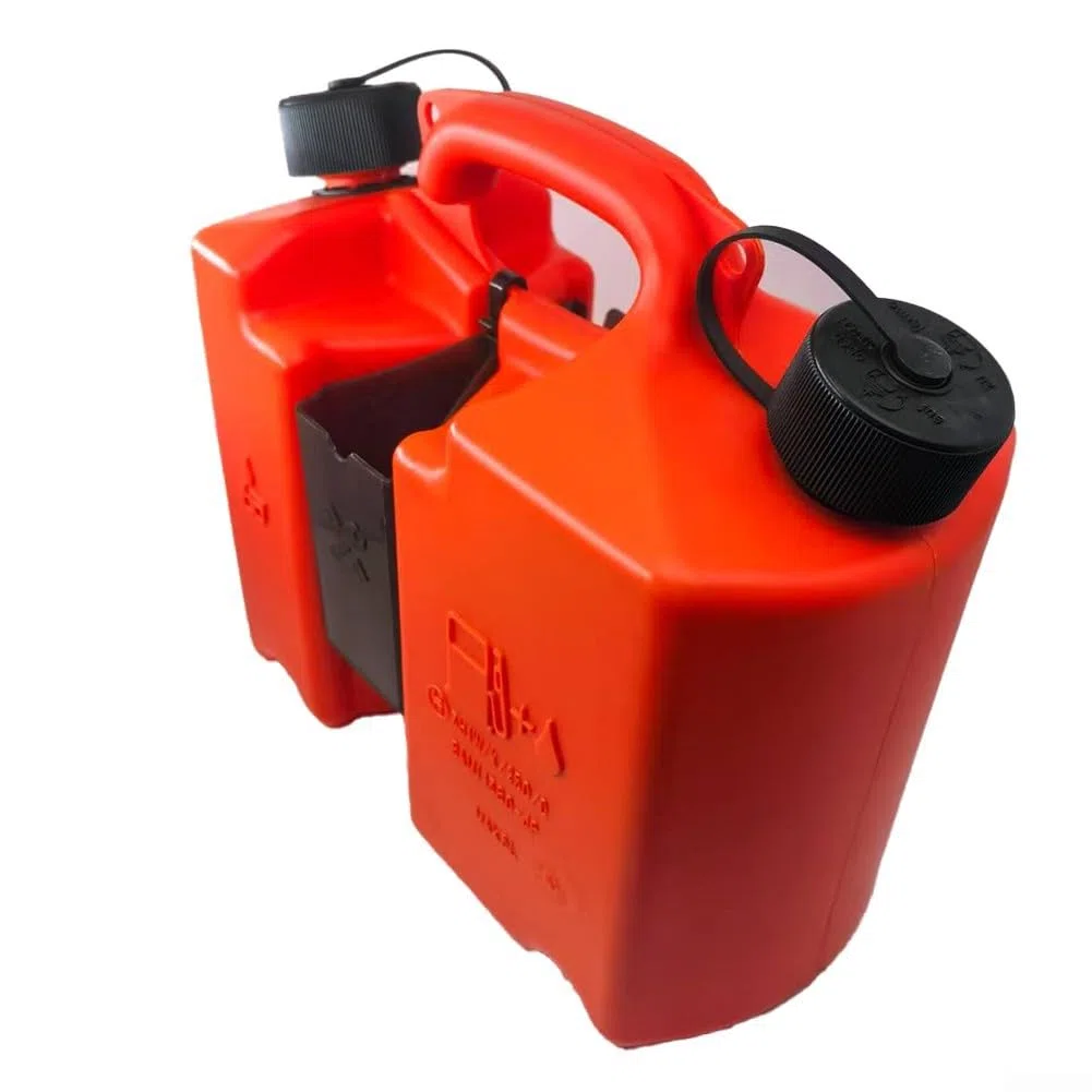 Tanica combinata di olio, tanica da 5 litri di carburante e olio per barra, con porta attrezzi per motosega
