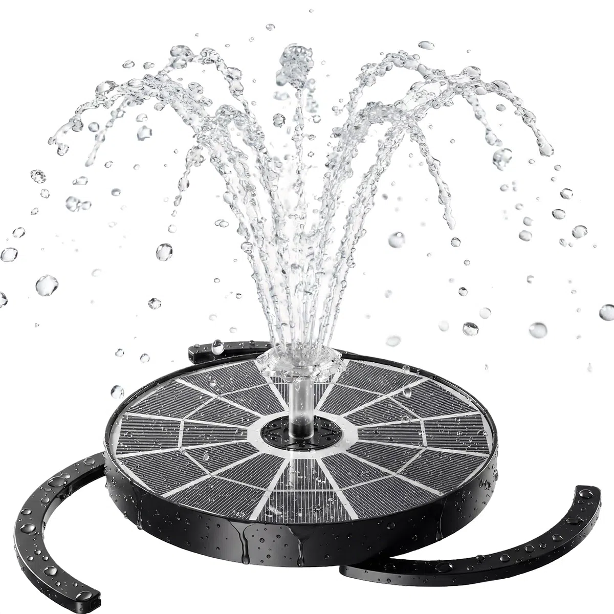 AISITIN Fontana solare per esterni, aggiornata, 3,7 W, per esterni, con 4 effetti di spruzzo, pompa solare per laghetto, fontana galleggiante per giardino, bagno di uccelli, stagno, gioco d'acqua