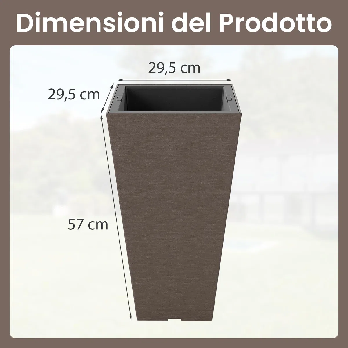 COSTWAY Vasi Alti per Piante, Vasi Grandi da Esterno ed Interno con Fori di Drenaggio, Contenitori Decorativi per Piante per Giardino, Balcone e Veranda (Modello 4)