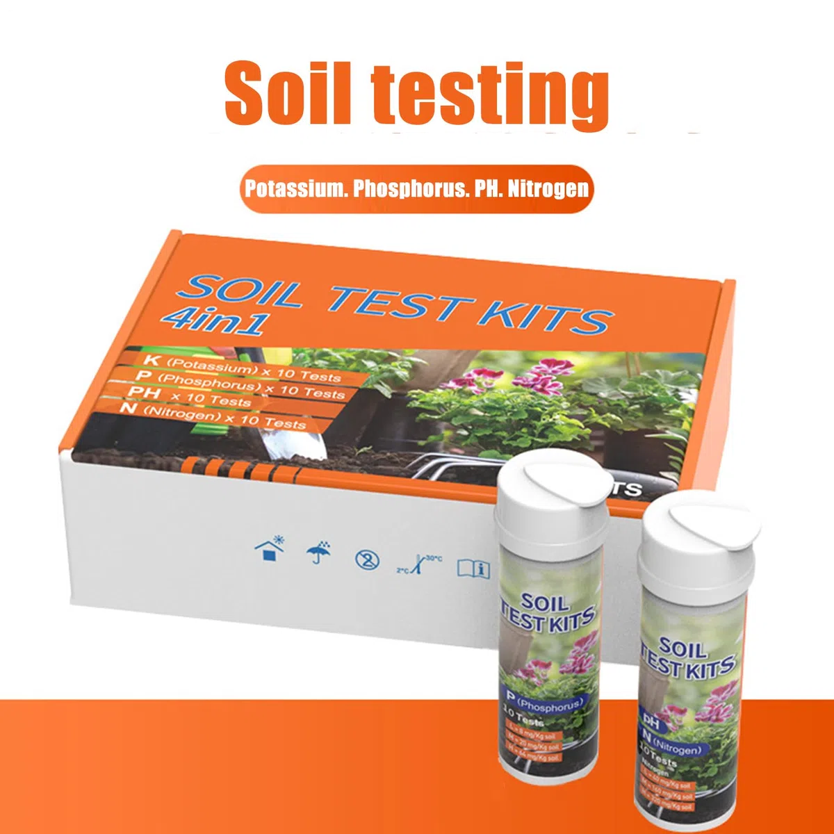 Kit Per Analisi Del Terreno Da Giardino - Strumento di Misura Multifunzione per Prati,Analizzatore Nutrienti per Viti Paesaggio Cortili Piante in Vaso Giardini Fattorie