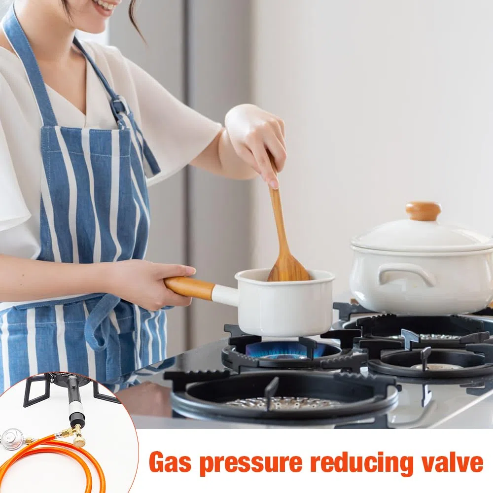 Set di riduttori di Pressione 50 mbar, 150cm Tubo del Gas, regolatore,per fornelli a Gas, Barbecue a Gas o paellagrills