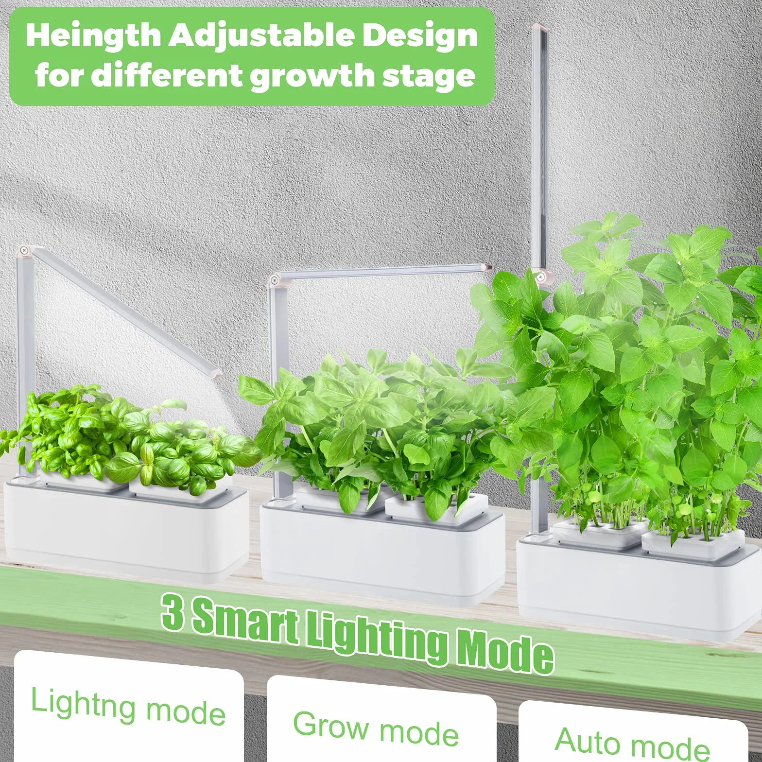 Clizia Smart Garden - serra idroponica per piante, vaso intelligente, grow box - Orto da interno 100% Bio - Coltiva le erbe aromatiche- timer automatico, luce Led inclusa (Bianco)
