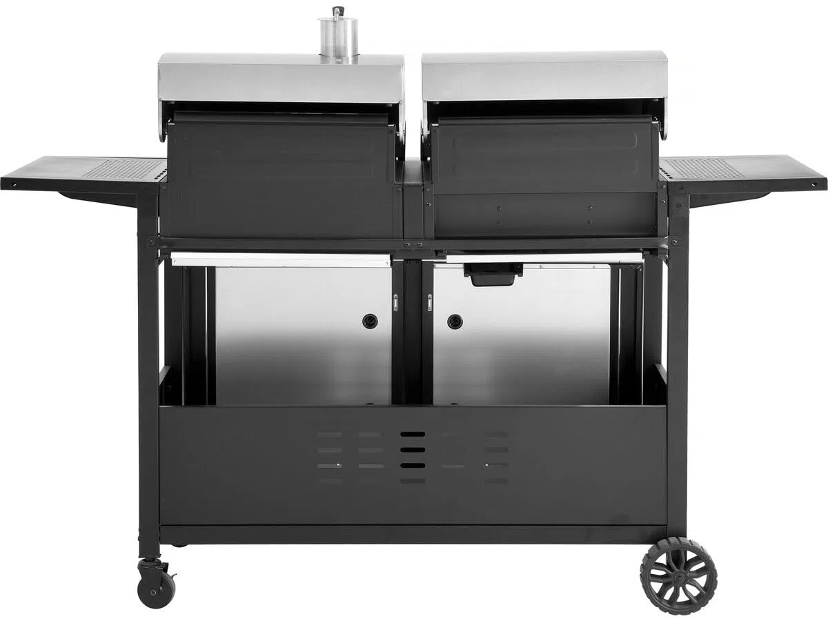 Barbecue "Western" a gas e carbonella 2 in 1 - Nero