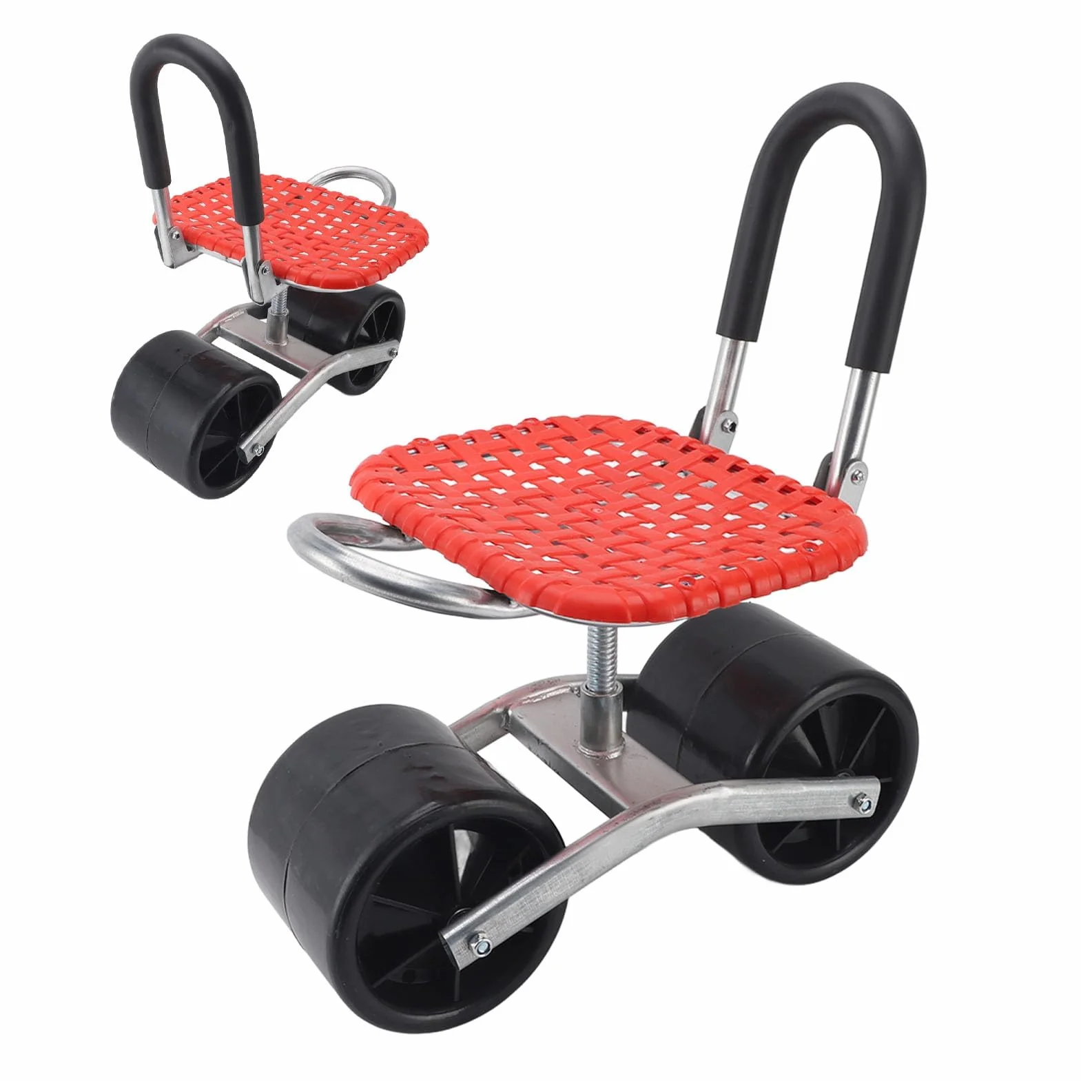 Ejoyous Sgabello da giardino con ruote, sedia a rotelle per giardinaggio, altezza regolabile 22-35 cm, sedia da giardino mobile, risparmio di manodopera, aumento dell'efficienza