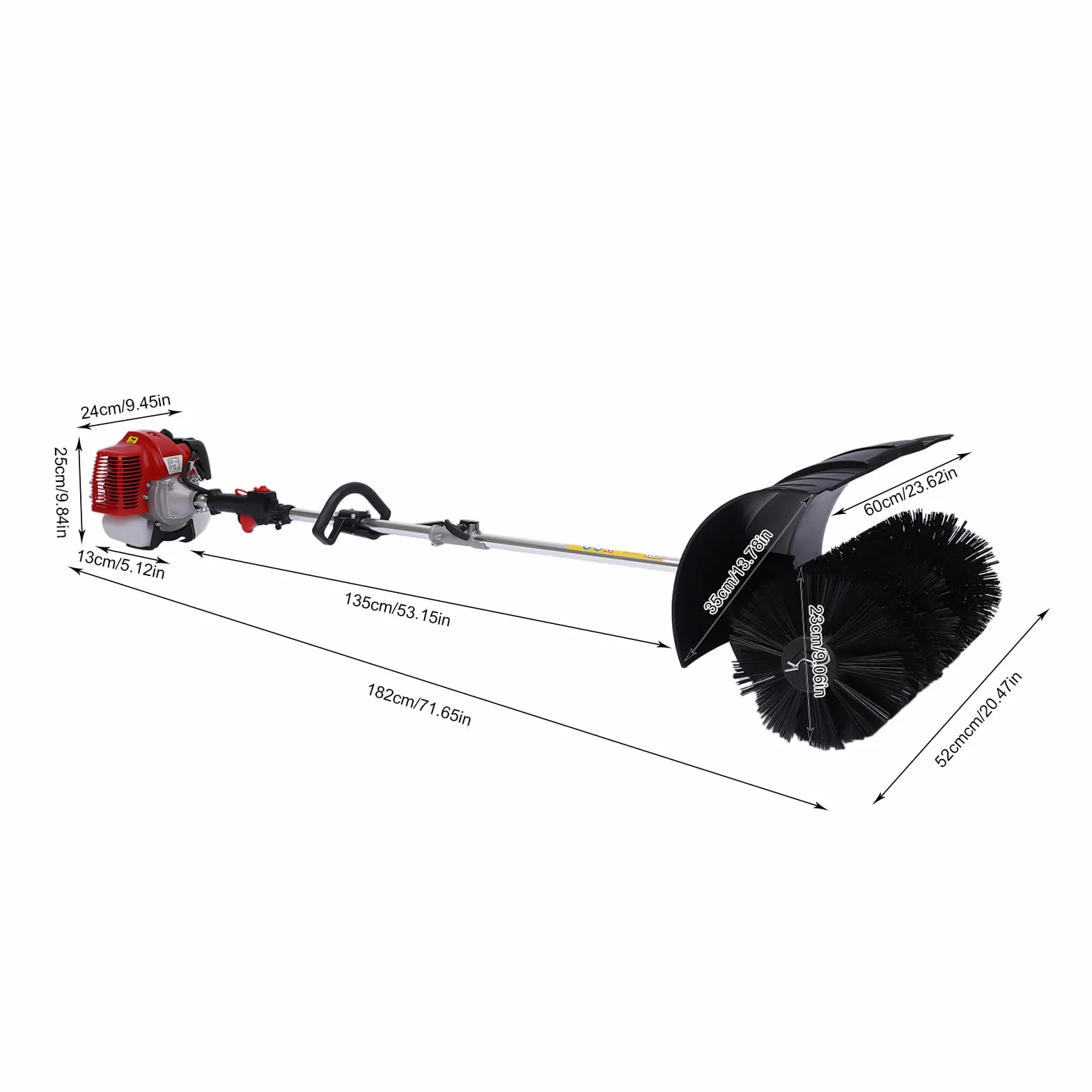 Scopa a motore a benzina, spazzaneve elettrico Sweep, spazzaneve spazzaneve scopa prato, spazzaneve a gas per strada, giardino, cortile, pulizia della neve 52 Cc