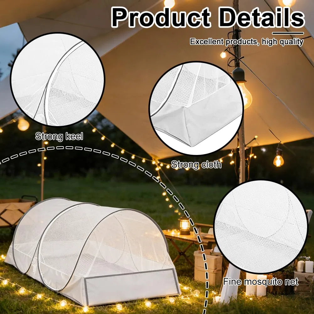 Zanzariera Pop Up 200 x 100 x 73 cm, zanzariera da viaggio e tenda da letto per bambini e campeggio, zanzariera pieghevole letto da viaggio con cerniera, facile da trasportare