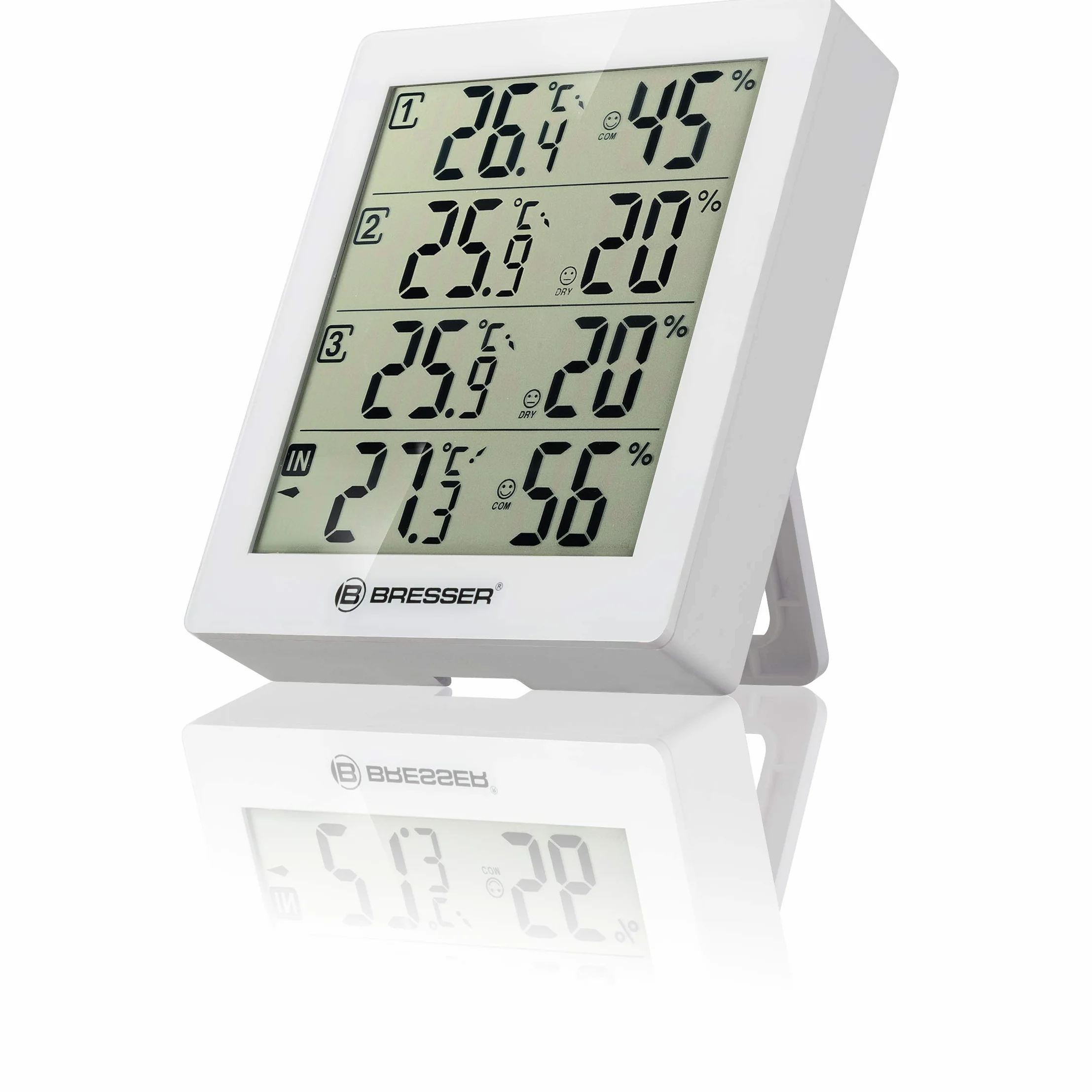 BRESSER Termoigrometro, bianco, 10,5 x 2,5 x 12 cm