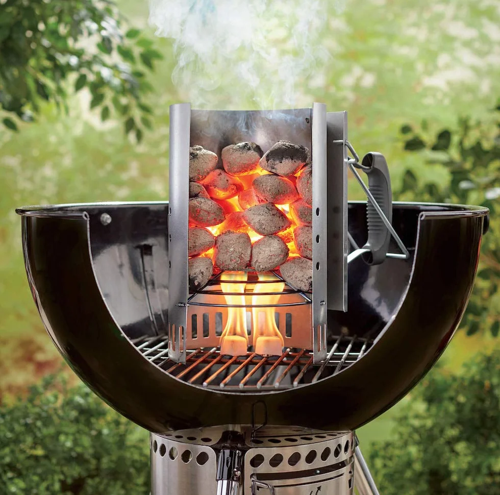 GFTIME Ciminiera di Accensione per Weber con Maniglia di Sicurezza,30 cm H e 19 cm Dia, Motorino d'avviamento, Accessorio per BBQ per Weber 7416, Barbecue ad Avvio rapido per Campeggio e grigliate.