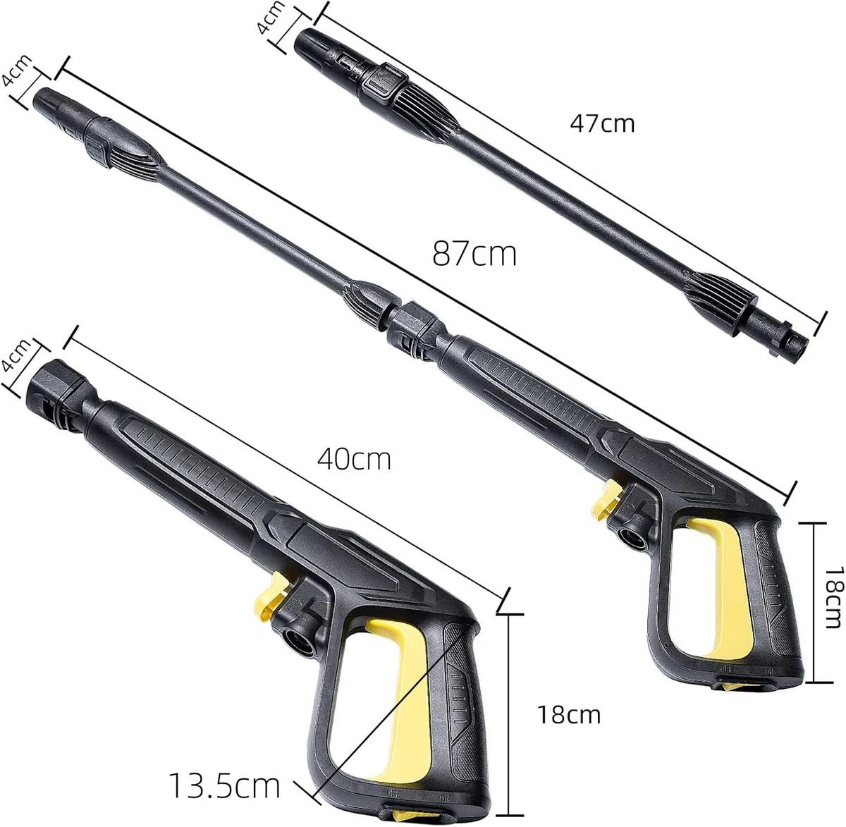 YUET Pistola a Spruzzo e Kit Lancia per Karcher K2 K3 K4 K5 K6 K7 Serie Idropulitrice, Pistola di Ricambio Quick Connect per Idropulitrici, Ugello a Spruzzo Regolabile per Lavaggio Auto