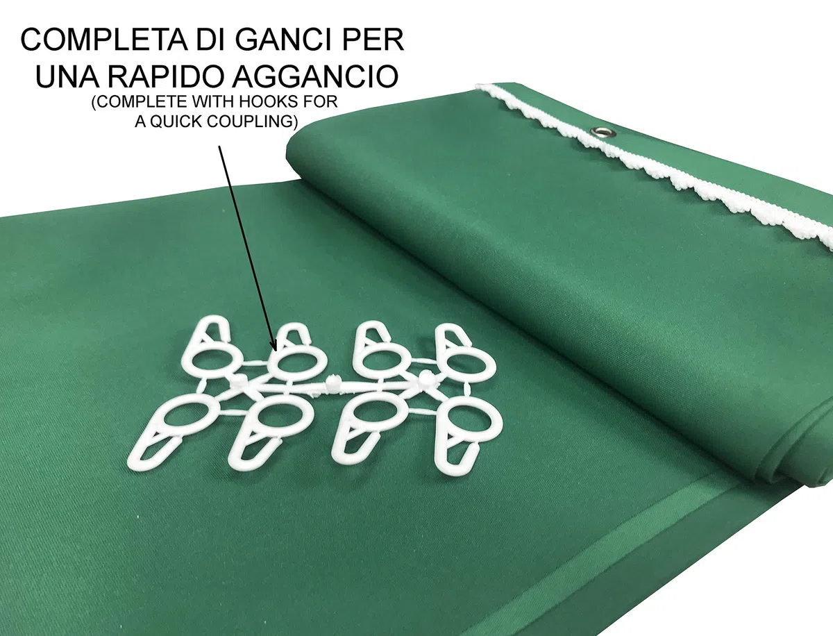 TENDA SOLE VERTIGO da esterno GIARDINO balcone VERDE UNITO impermeabile e idrorepellente - Cm. 150 x 300