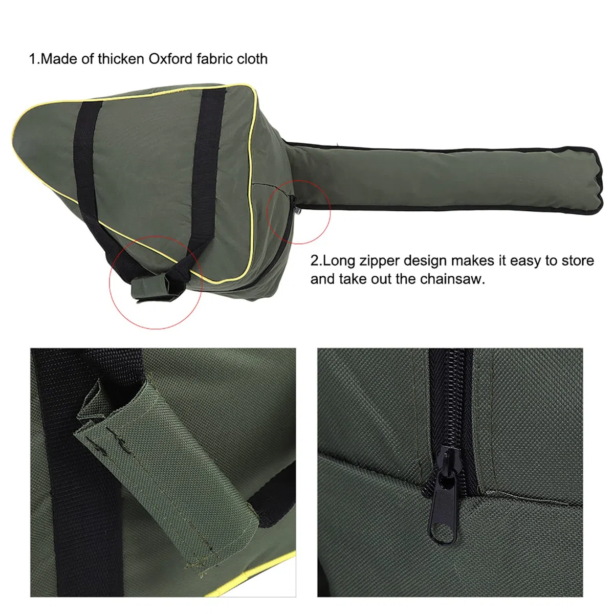 ViaGasaFamido Borsa Portatile per Motoseghe Custodia Protettiva in Tessuto Oxford Verde per Trasporto Sicuro Giardinaggio Fai da Te e Professionisti