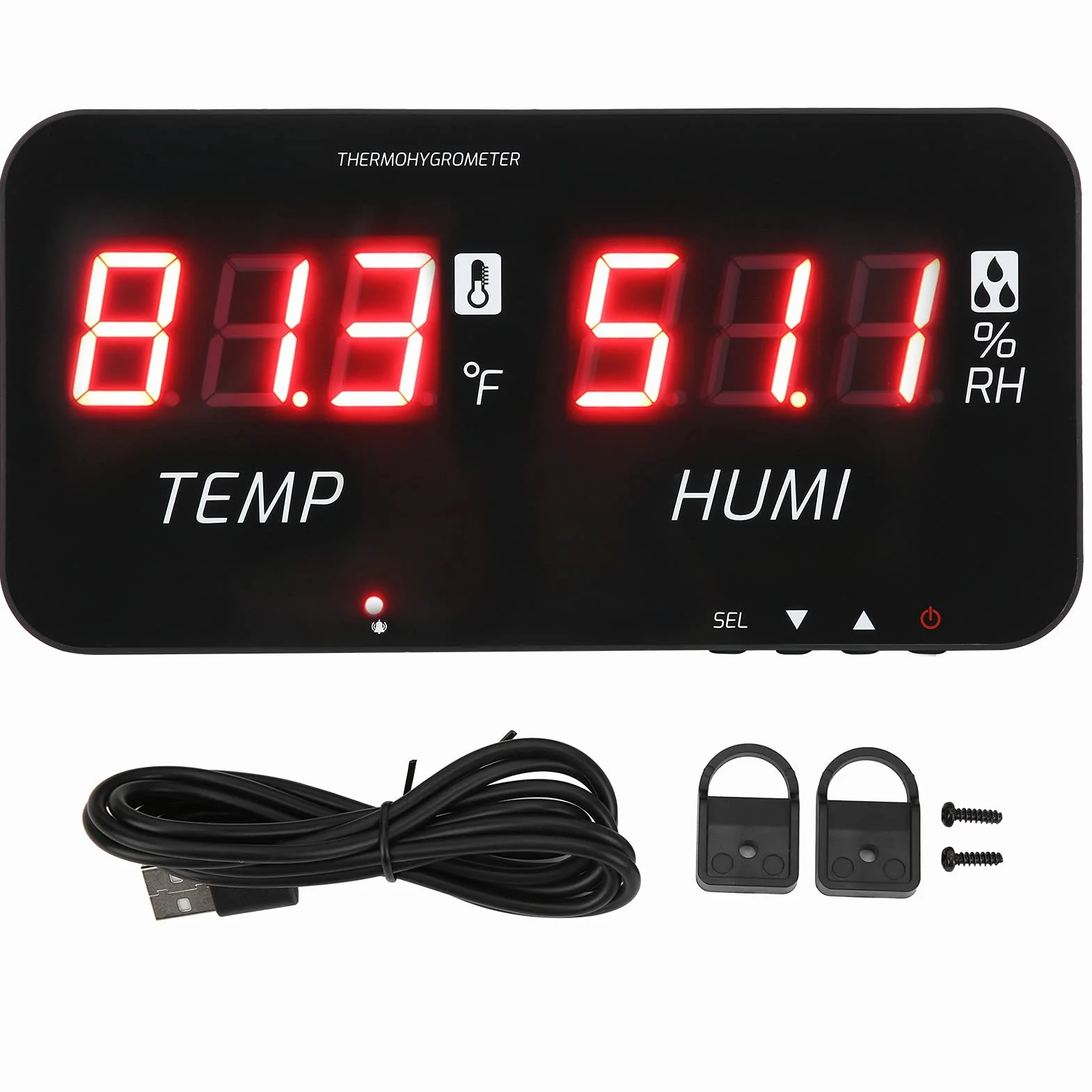 TA623A Indicatore digitale di temperatura e umidità - Termometro igrometro a LED con sonda sensore ad alta precisione per monitoraggio industriale - Alimentazione DC5V -