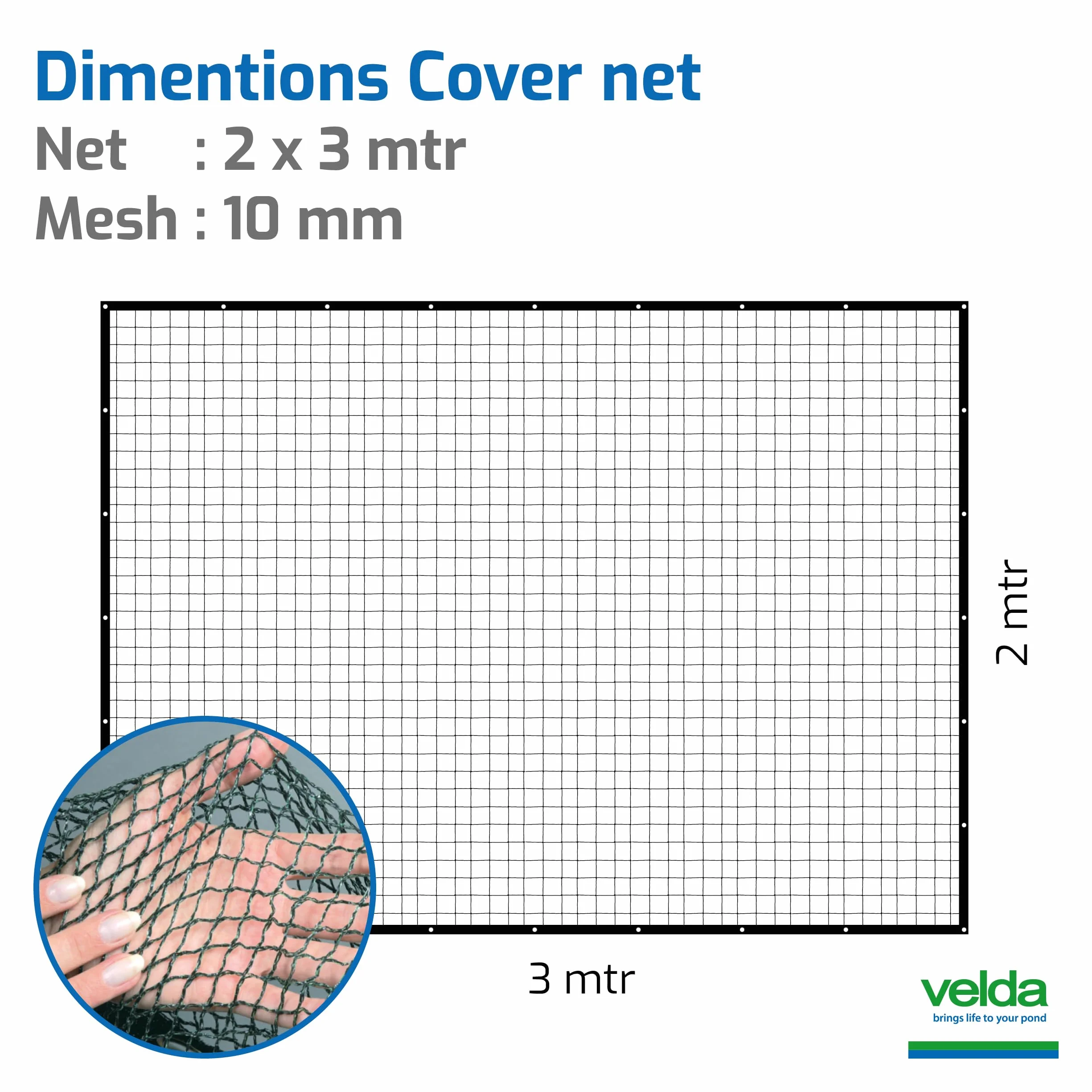 VELDA Rete per laghetto a maglia fine, 2 x 3 m, rete di protezione per uccelli a maglia stretta, a maglia fine, per laghetto, copertura in rete, rete per piscina a maglia fine, per copertura stagno
