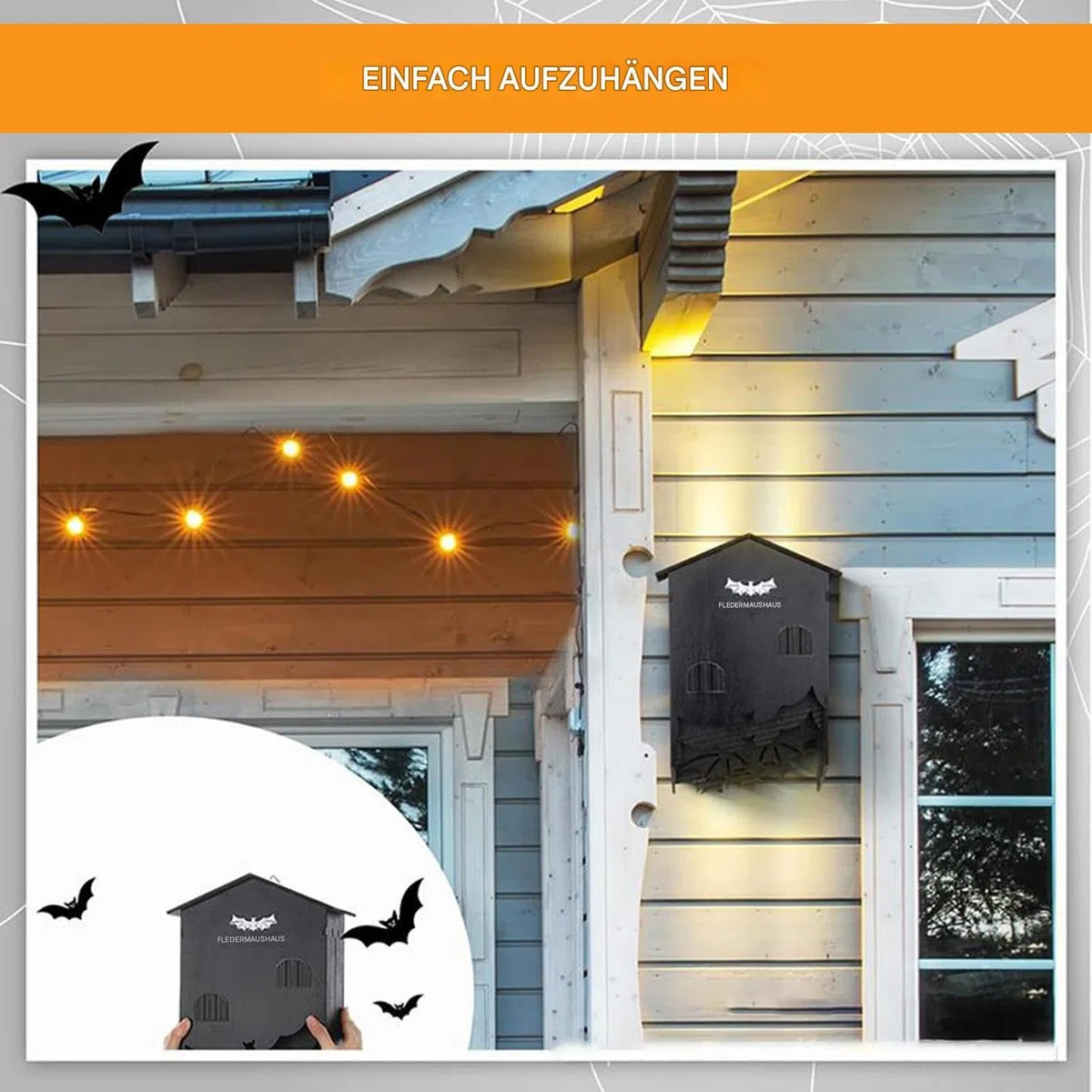 Casetta per pipistrelli per esterni, in legno robusto, resistente alle intemperie, a parete, a tre camere, per giardino, balcone, terrazza, ecologico per animali, ideale per la casa