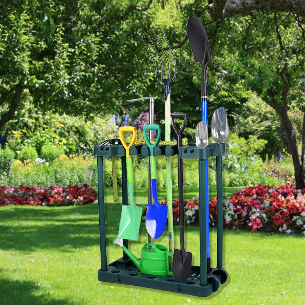 Scaffale per attrezzi da giardino, 74 x 84 cm, organizzazione del garage, salvaspazio, per giardinieri domestici, paesaggista, capannone, soluzione organizzativa