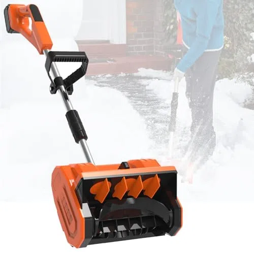 Spazzaneve elettrico, senza fili, con batteria e caricabatterie inclusi, con manico ausiliario per un facile utilizzo, ideale per una rapida rimozione della neve