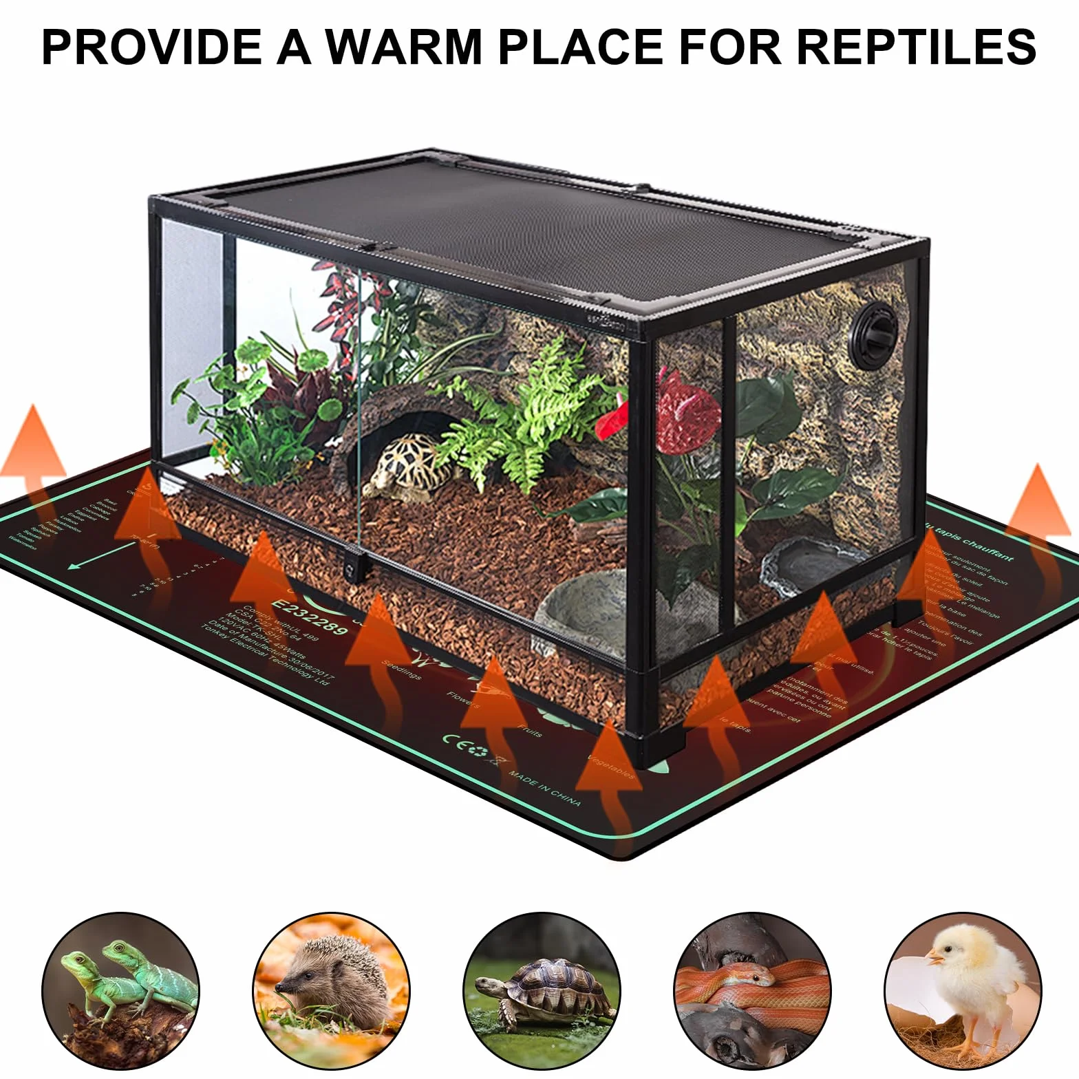Leikurvo 2 Pezzi Tappetino Riscaldante per Piante, Tappetino Termico per Germinazione di Semi e Animali Domestici, Tappetino Riscaldante da 21W con Termostato, Reptil Dragon Temperatura Riscaldamento