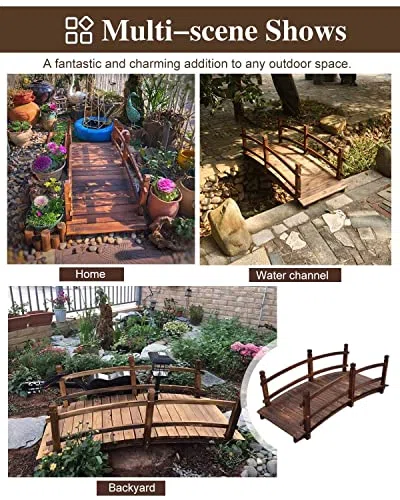 Ponte paesaggistico da giardino, ponte ad arco per vialetti esterni, perfetto per prato, cortile e piccoli laghetti, decorazione da giardino