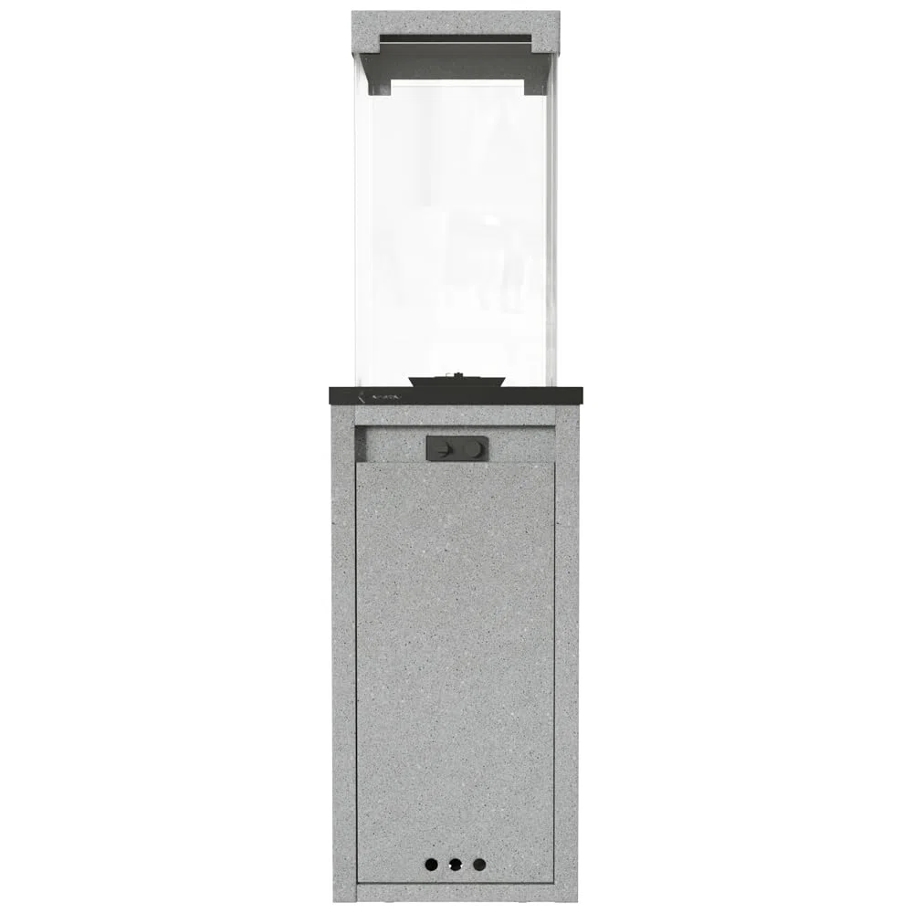 KRATKI Stufa da terrazza a gas 144,4 x 37 x 37 cm 8,2 kW con riduttore | Riscaldatore a gas per patio, 8,2 kW, con riduttore, per giardino, giardino, caminetto, patio, esterno; Potenza nominale 8.2