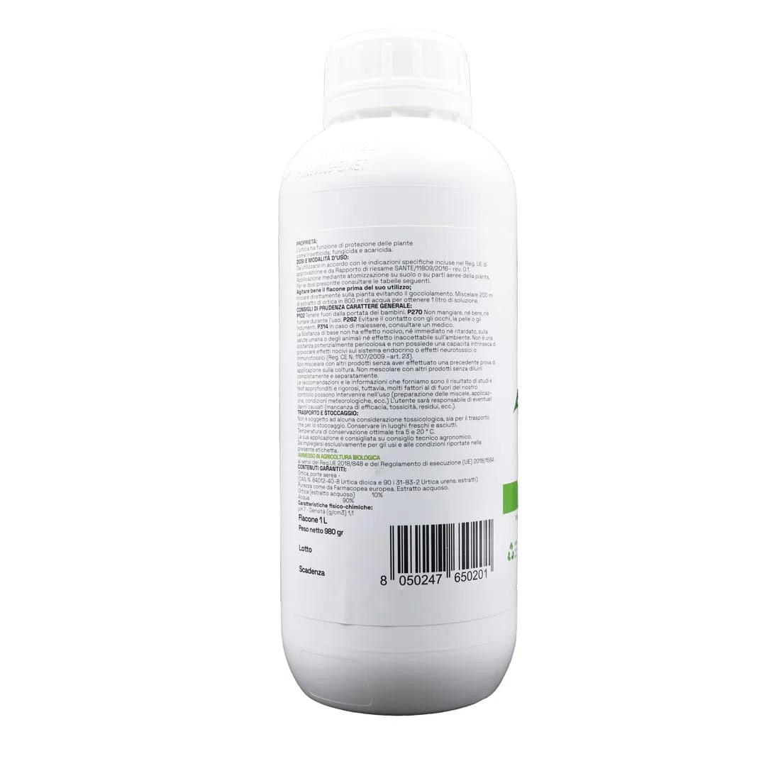 GLOBER Macerato di Ortica liquido 1 litro - Antiparassitario e Insetticida Naturale Contro Insetti e Funghi su Piante Orto Giardino e Frutta