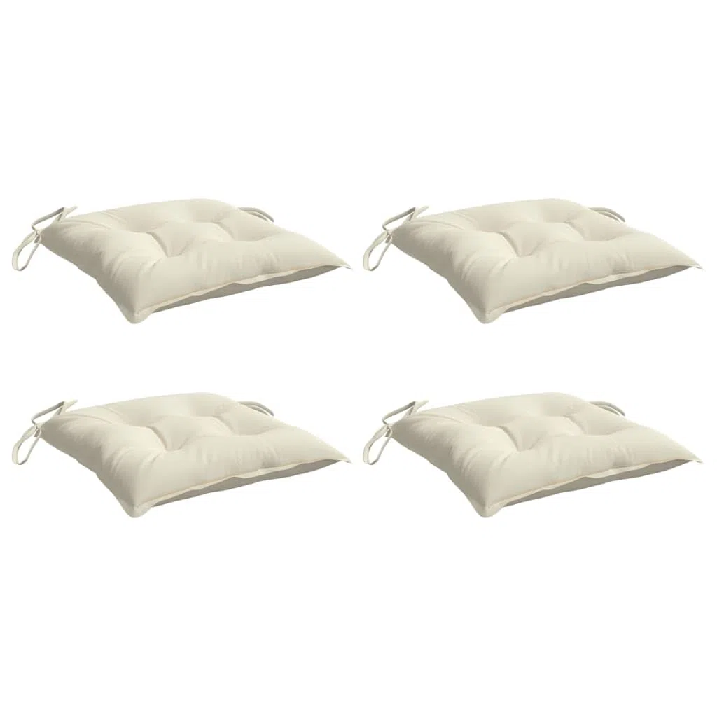 vidaXL Cuscini per Sedia 4 pz Bianco Crema 50x50x7cm in Tessuto Oxford