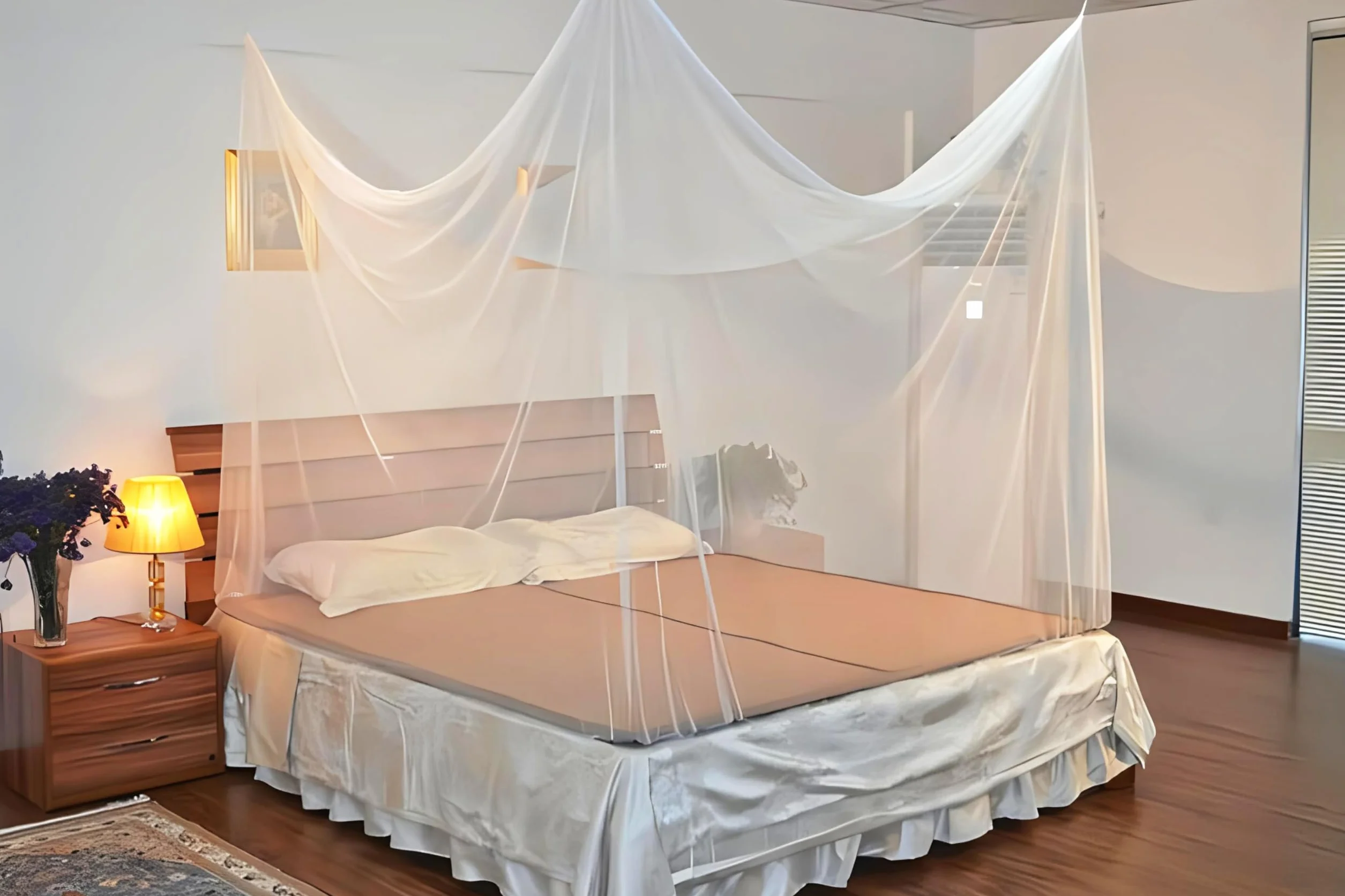 Zanzariera per letto, zanzariera, per viaggi, letto matrimoniale, 200 x 200 x 220 cm, per casa e campeggio, MET10075-2