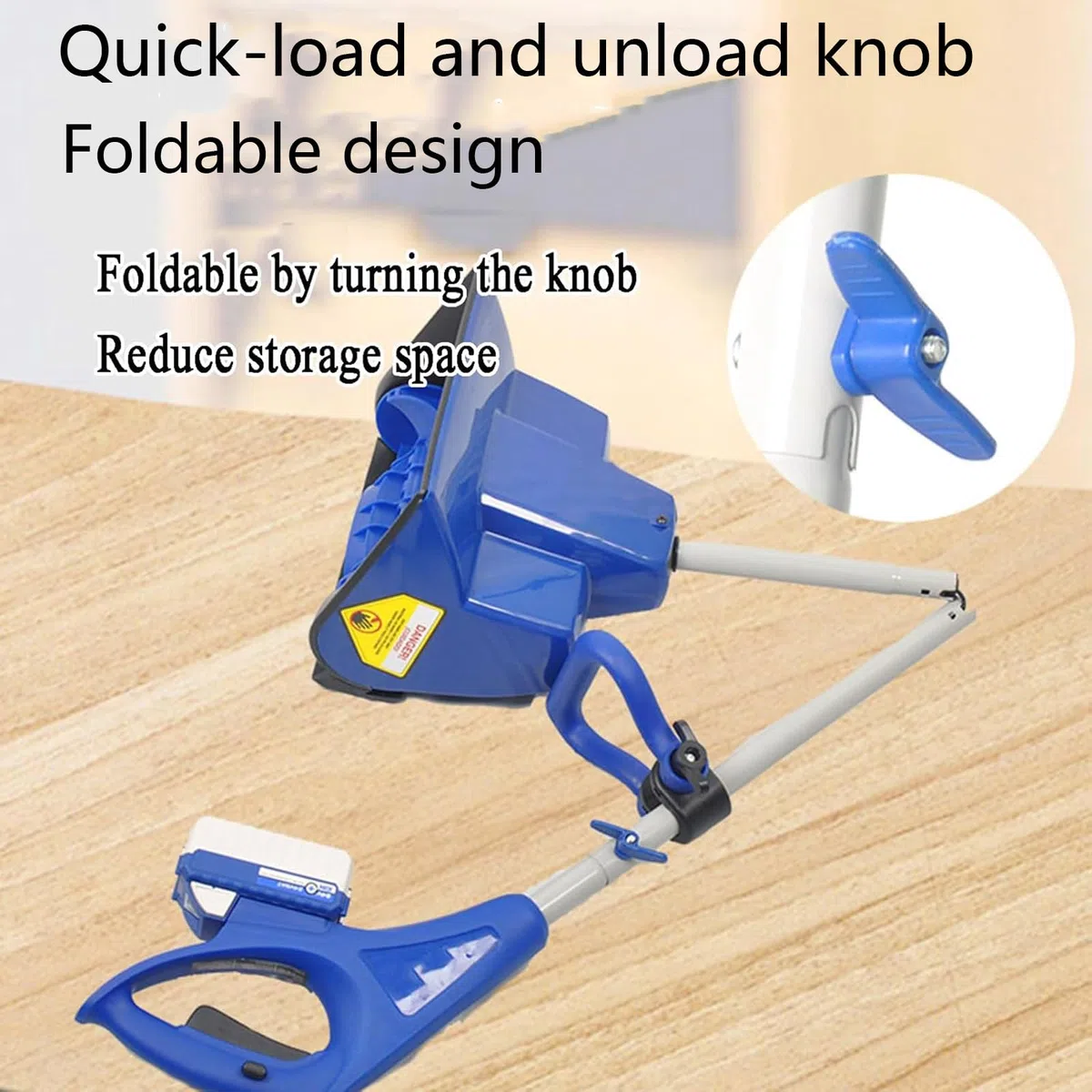 Pala da Neve elettrica Senza Fili, Larghezza 28 cm, spazzaneve a Batteria, con 2 batterie e caricabatteria rapido
