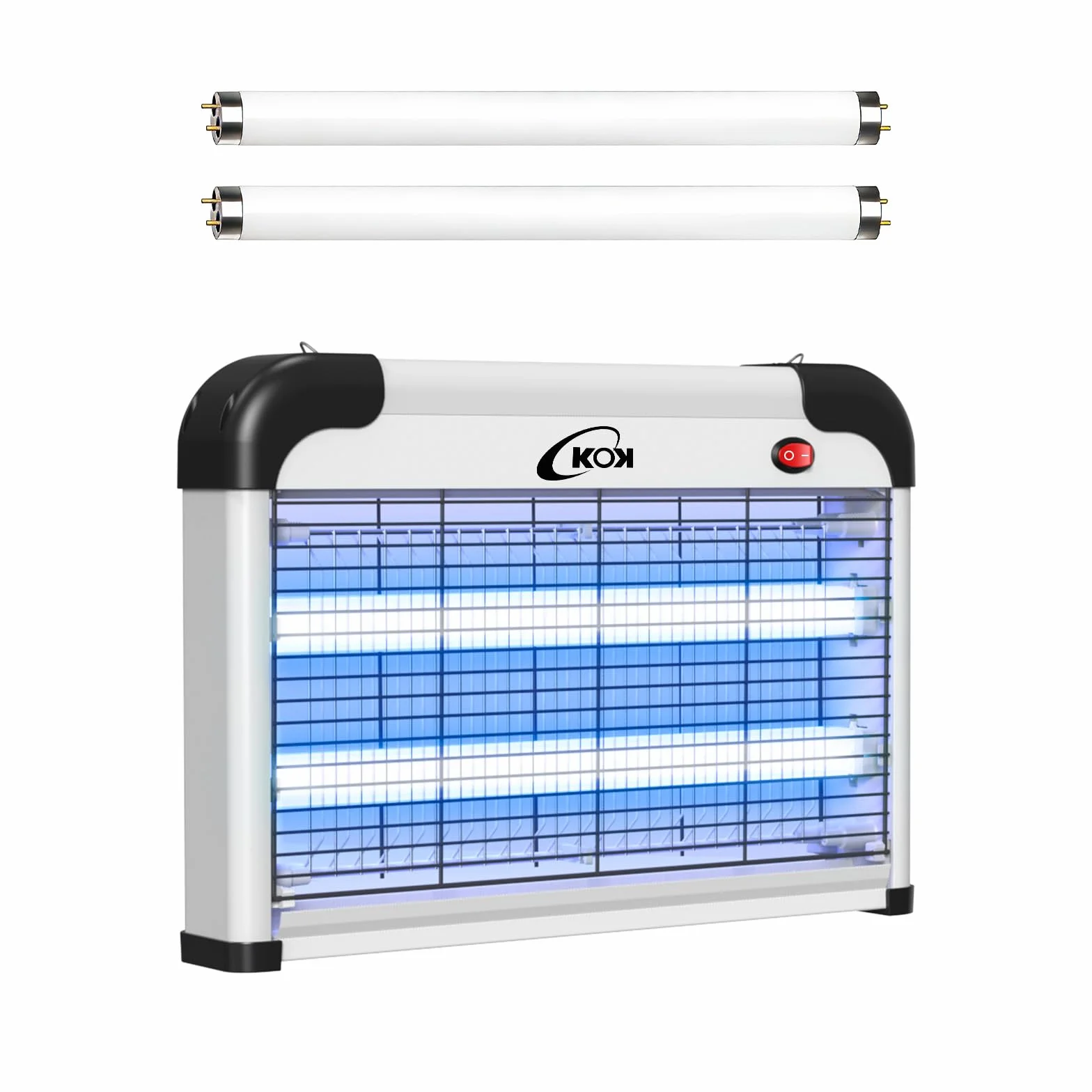 KOK 20W UV Lampada Antizanzare Elettrica viene fornita con due lampadine di ricambio, non contiene sostanze chimiche ed è adatta per ambienti interni come camere da letto, soggiorni e cucine